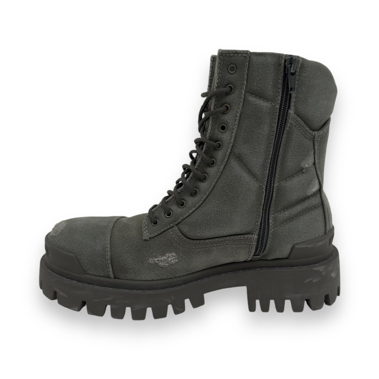 BALENCIAGA COMBAT STRIKE 20MM BOOTS KHAKI UK6