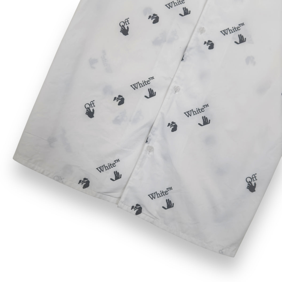 OFF-WHITE LOGO ALLOVER HOLIDAY SHIRT WHITE / BLACK M