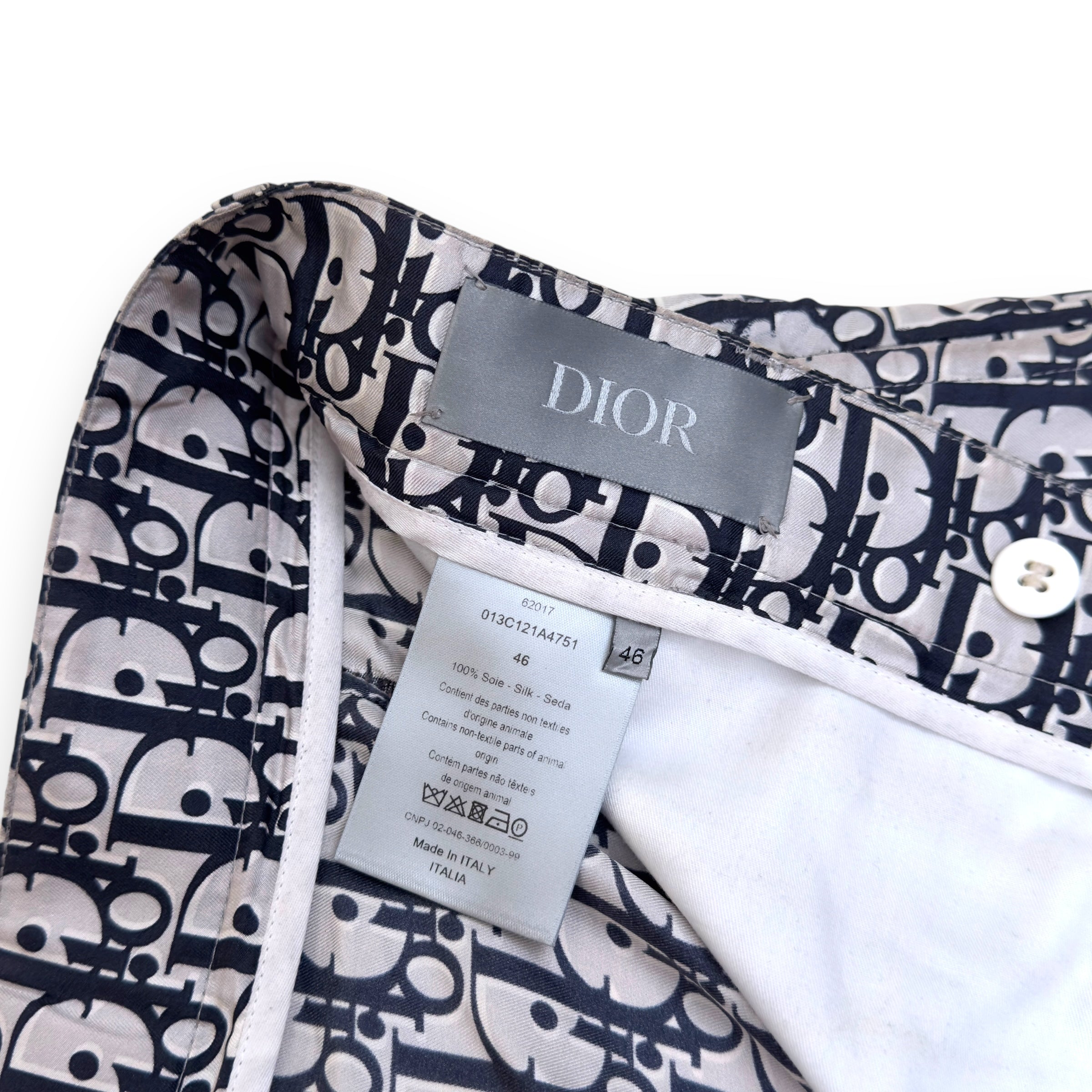 DIOR OBLIQUE BERMUDA SILK MONOGRAM SHORTS BLACK / GREY 46 / S
