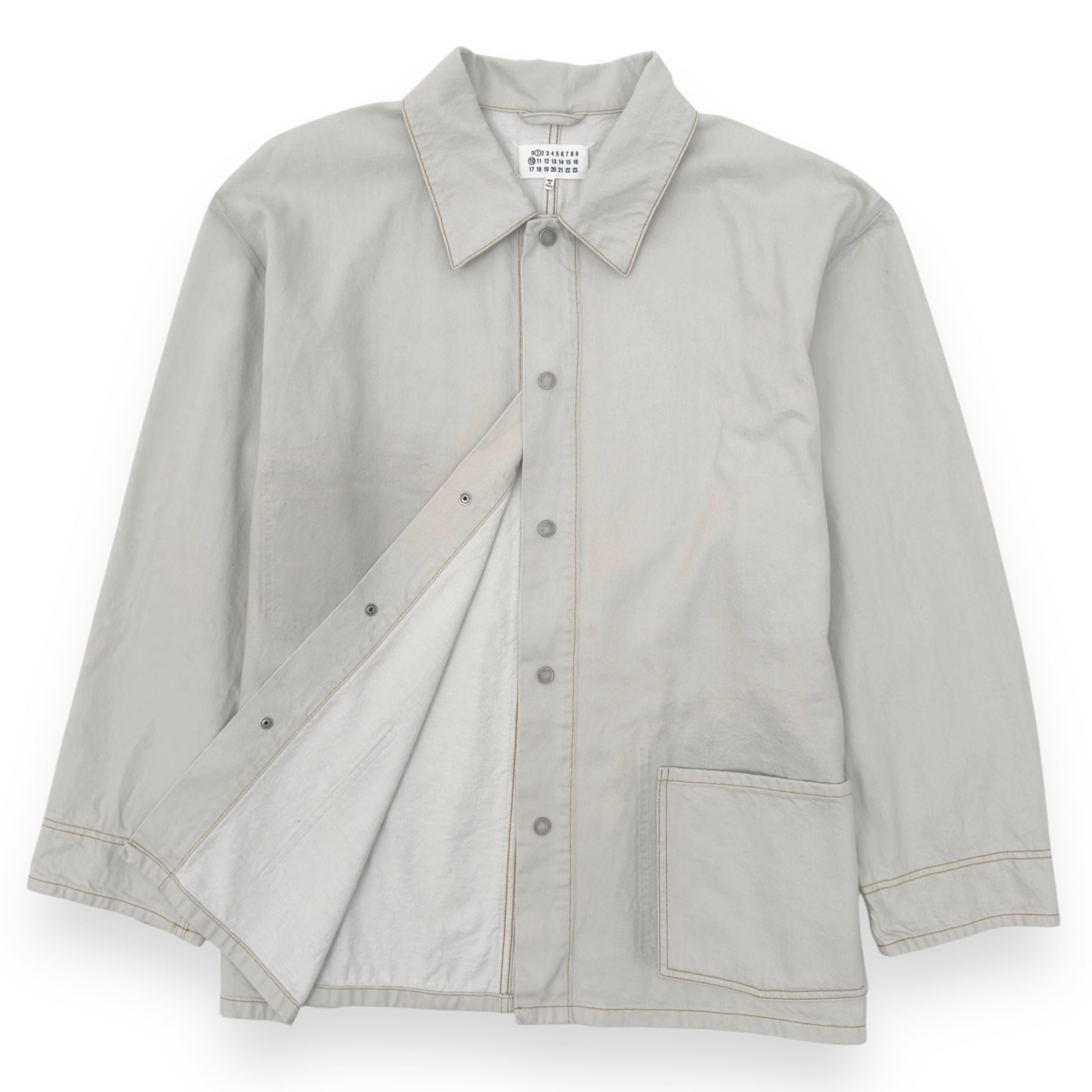 MAISON MARGIELA OVERSIZED LONG DENIM JACKET CHALK 48 / M