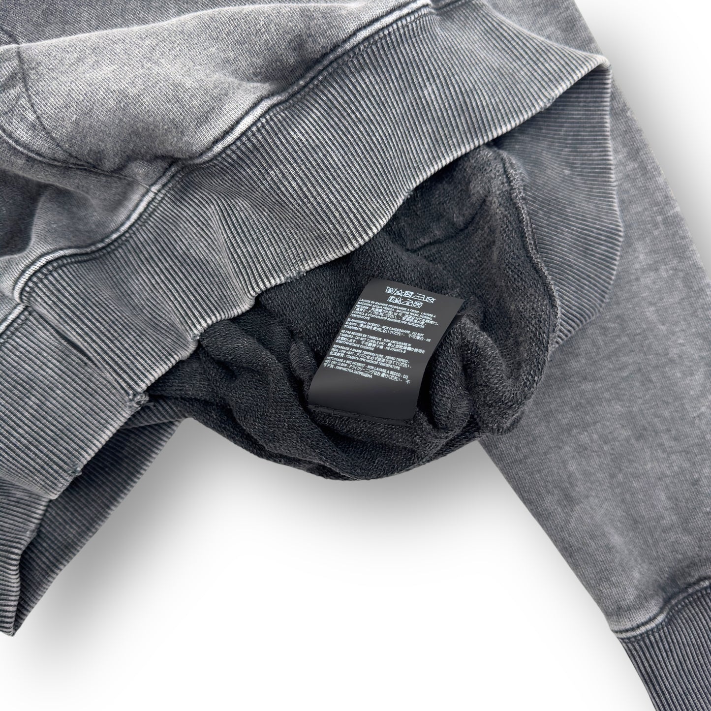 SAINT LAURENT ARCHIVE LOGO HOODIE WASHED GREY L