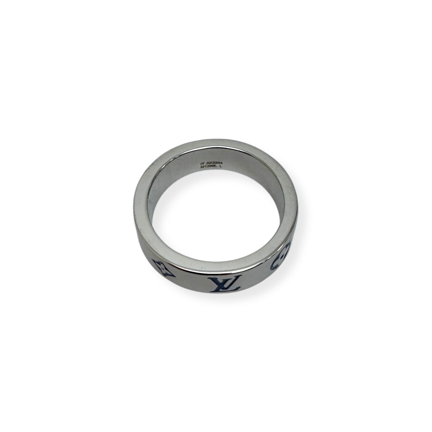 LOUIS VUITTON LV MOSAIC THIN RING SILVER / BLUE L