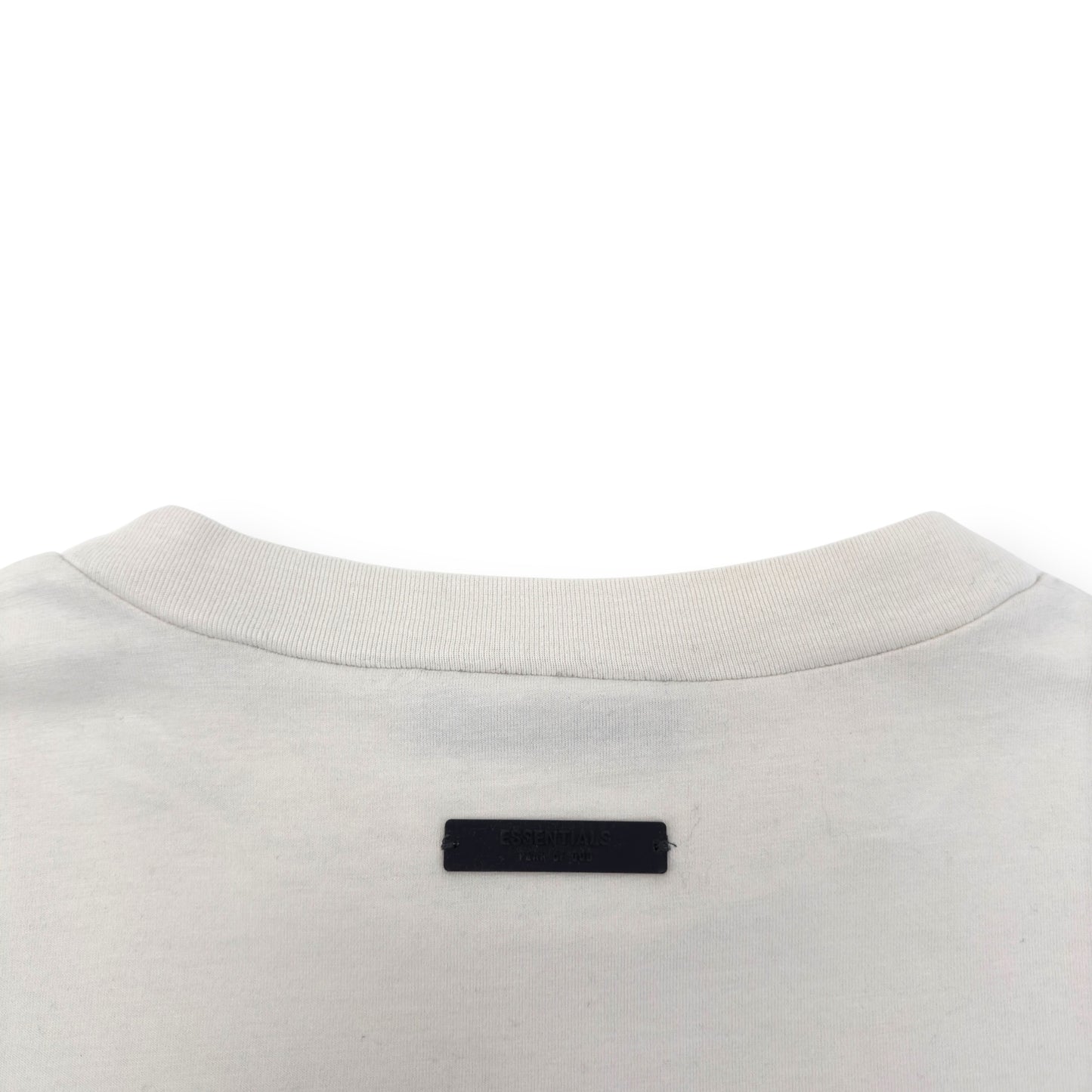 FEAR OF GOD ESSENTIALS OVERSIZED CREWNECK T-SHIRT CREAM / PURPLE XL