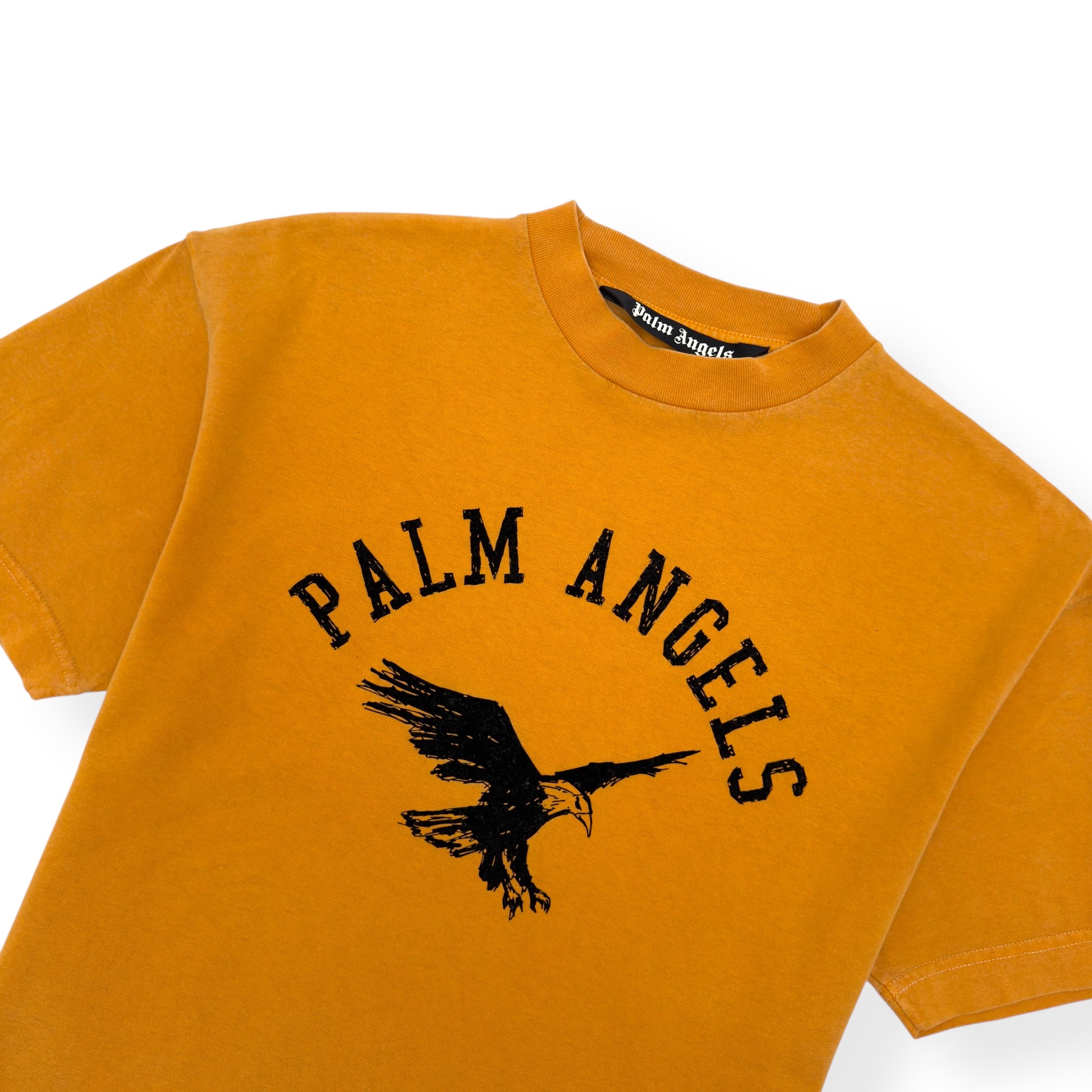 PALM ANGELS COLLEGE EAGLE T-SHIRT YELLOW / BLACK M