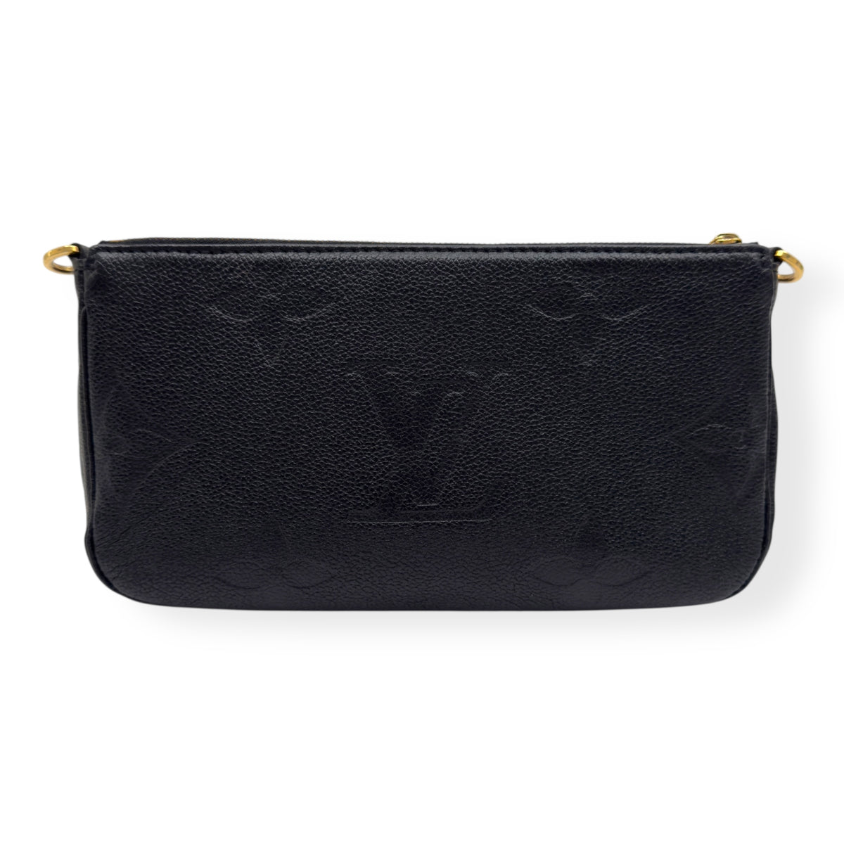 LOUIS VUITTON MULTI POUCHETTE ACCESSORIES MONOGRAM EMPREINTE LEATHER BAG BLACK / CREAM S