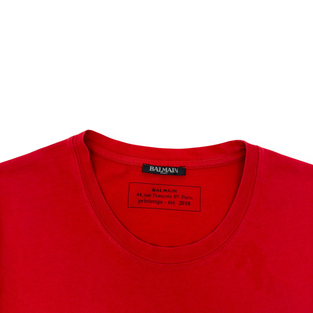 BALMAIN LOGO T-SHIRT RED / BLACK L