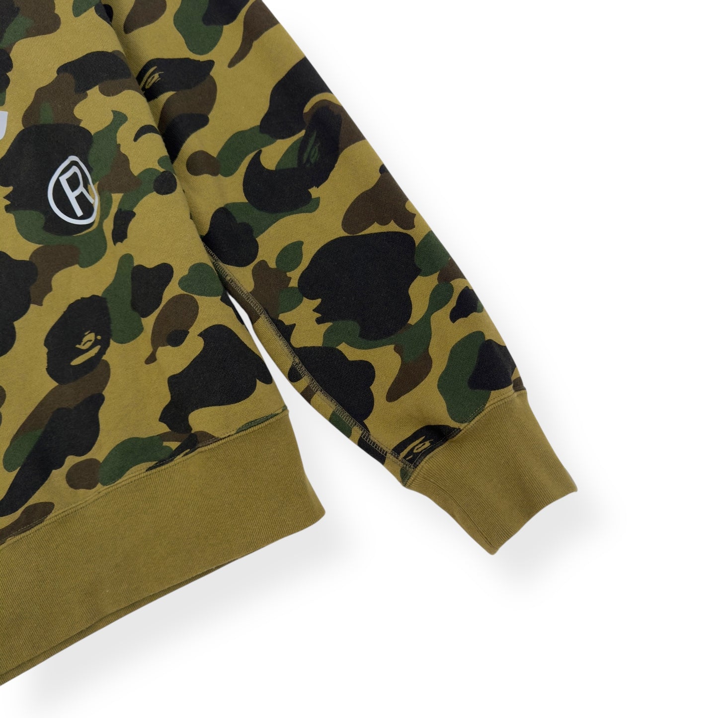 A BATHING APE 1ST CAMO APE HEAD CREWNECK SWEATSHIRT GREEN L