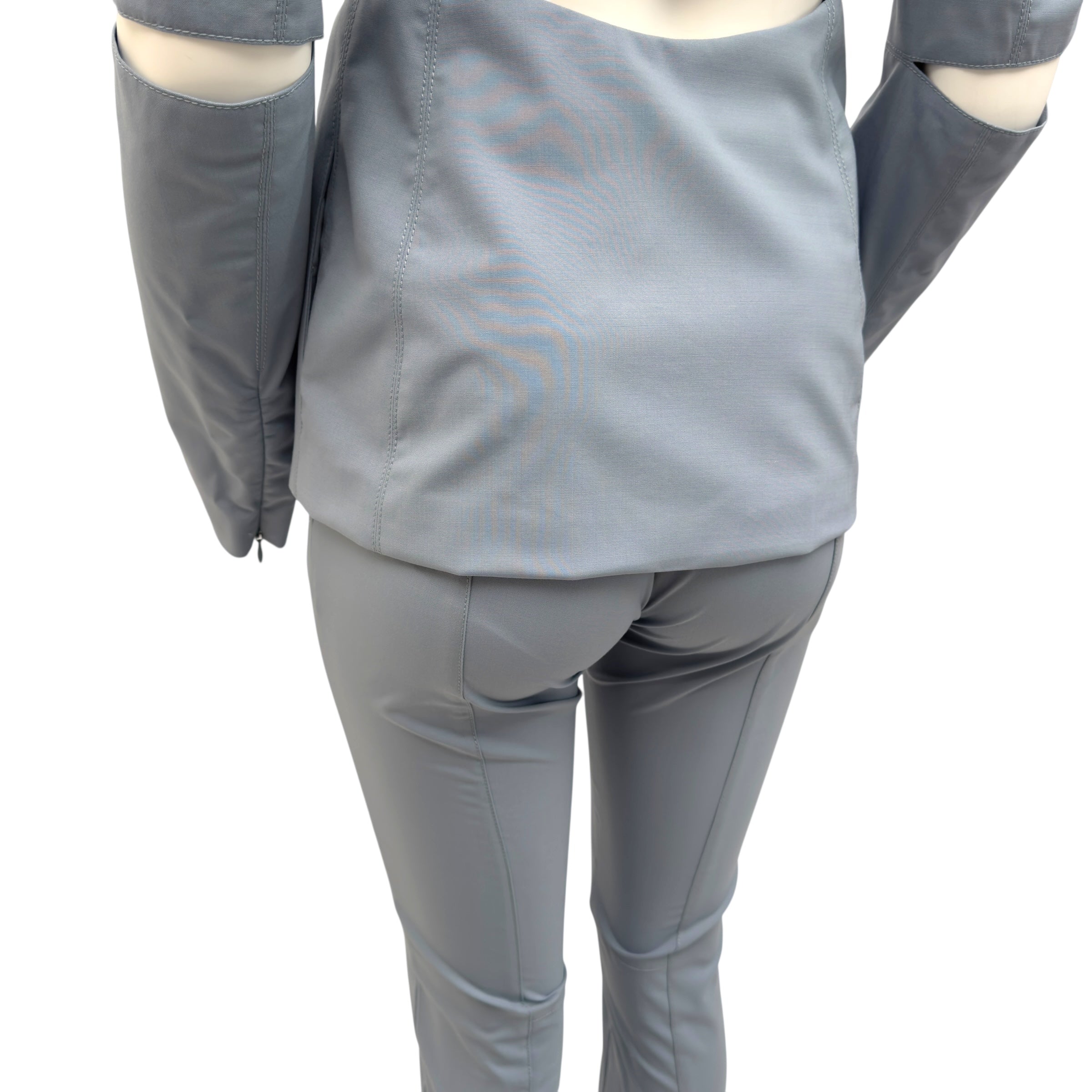 JACQUEMUS LE SPLASH MELO CUT-OUT STRETCH-WOOL SUIT BLUE 36 / XS