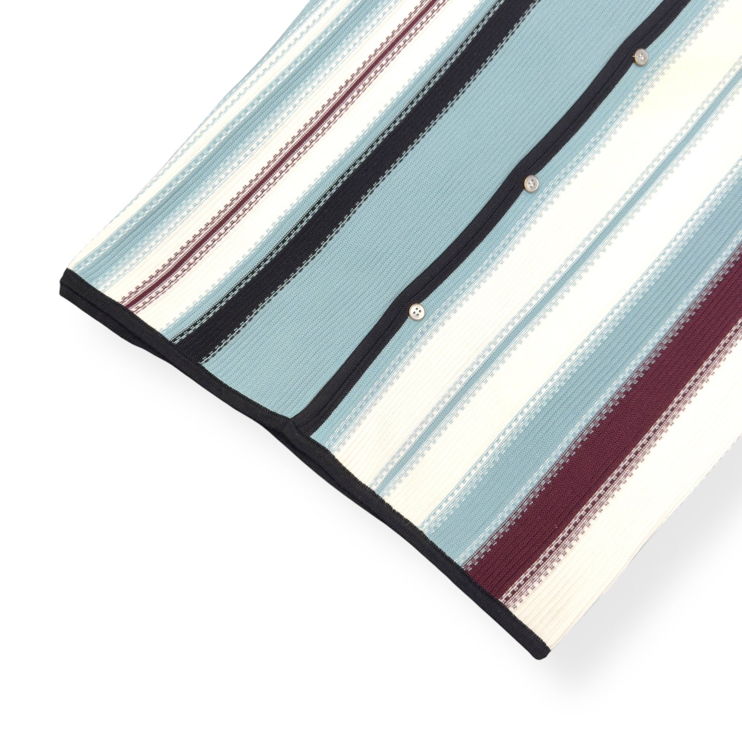 LOUIS VUITTON STRIPED CROCHET SHORT-SLEEVED SHIRT BLUE XXL