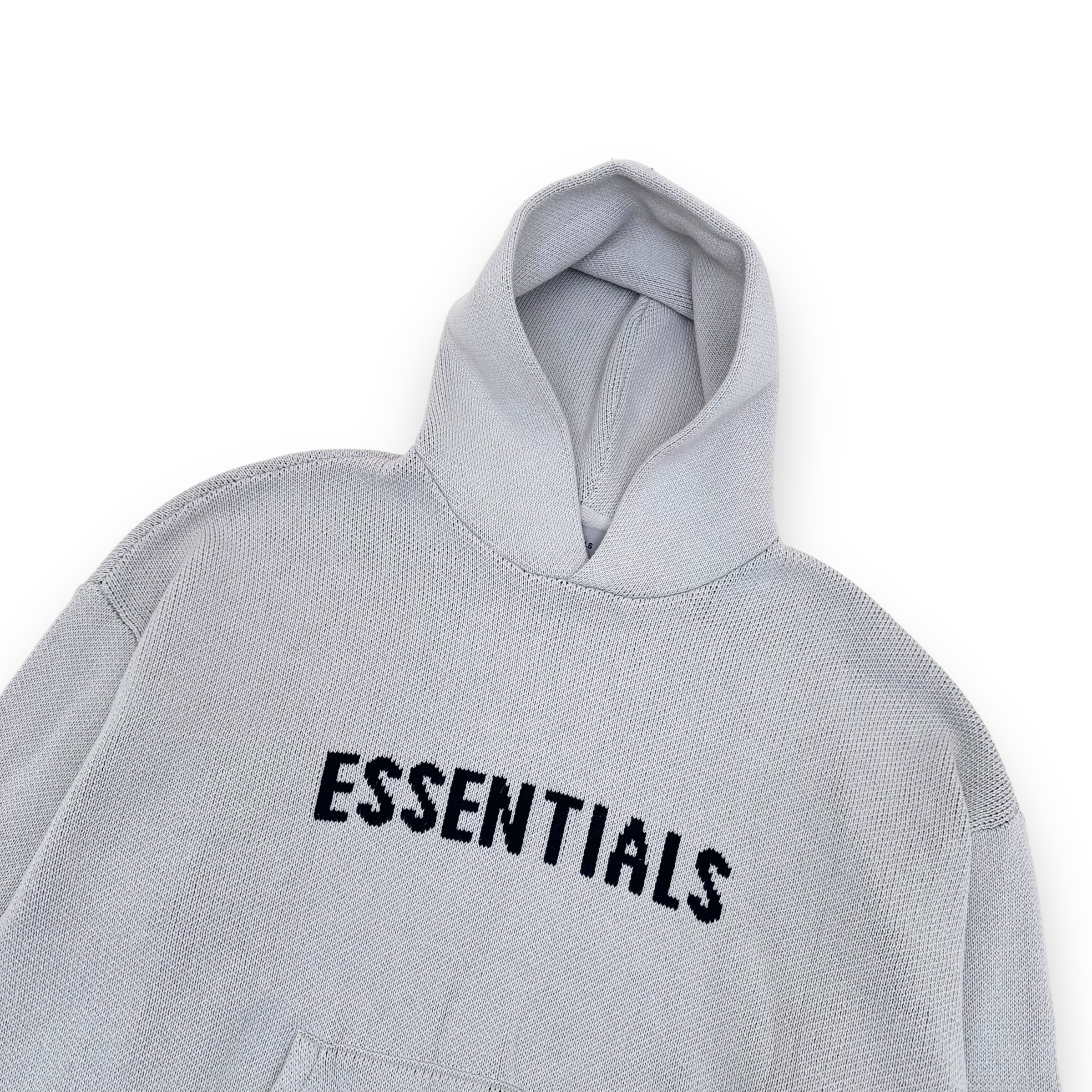 ESSENTIALS FOG HEAVY WEIGHT KNITTED HOODIE GREY XL