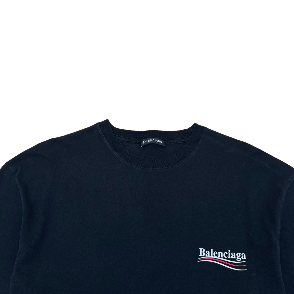 BALENCIAGA POLITICAL LOGO T-SHIRT BLACK M