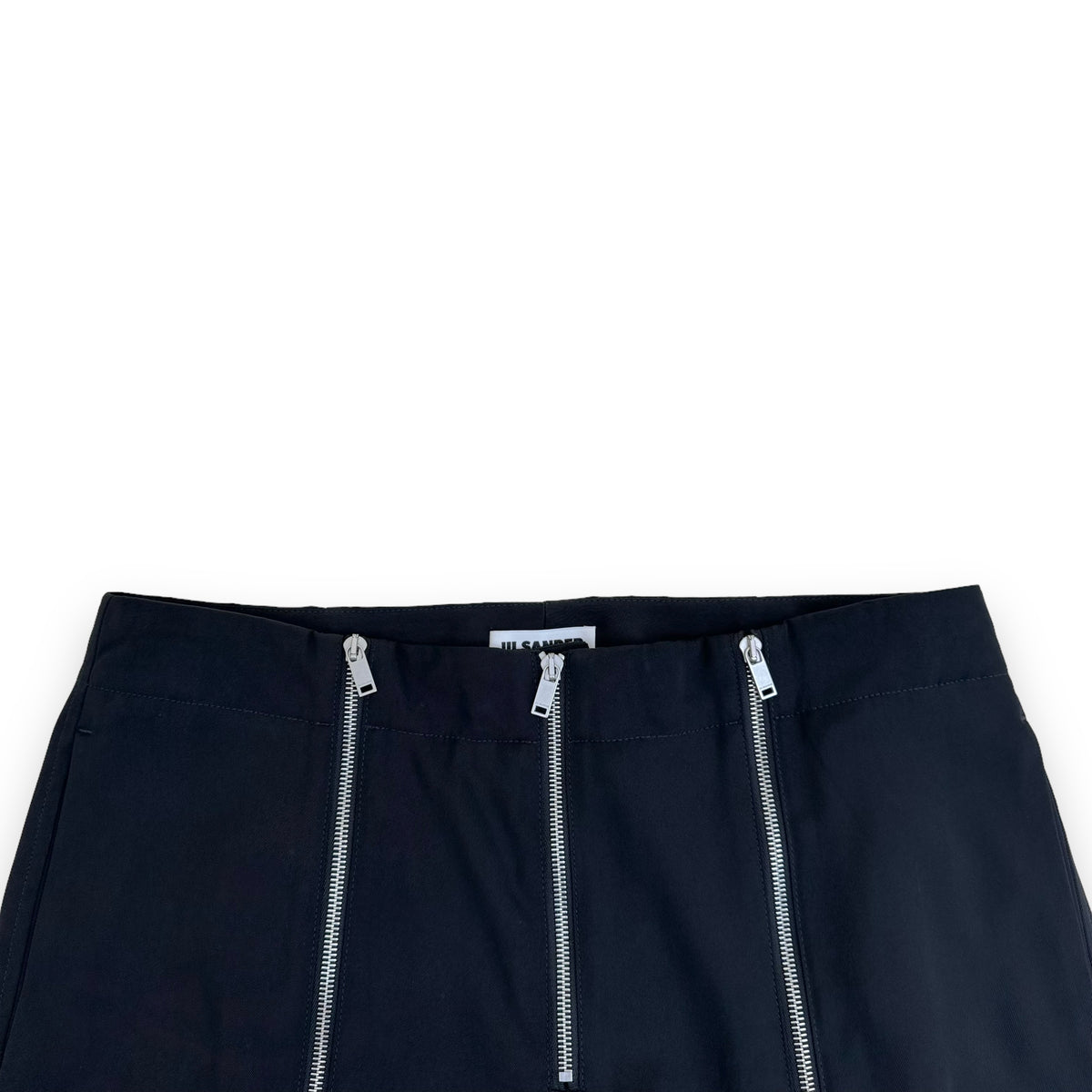 JIL SANDER ZIP-UP WIDE LEG TROUSERS BLACK L
