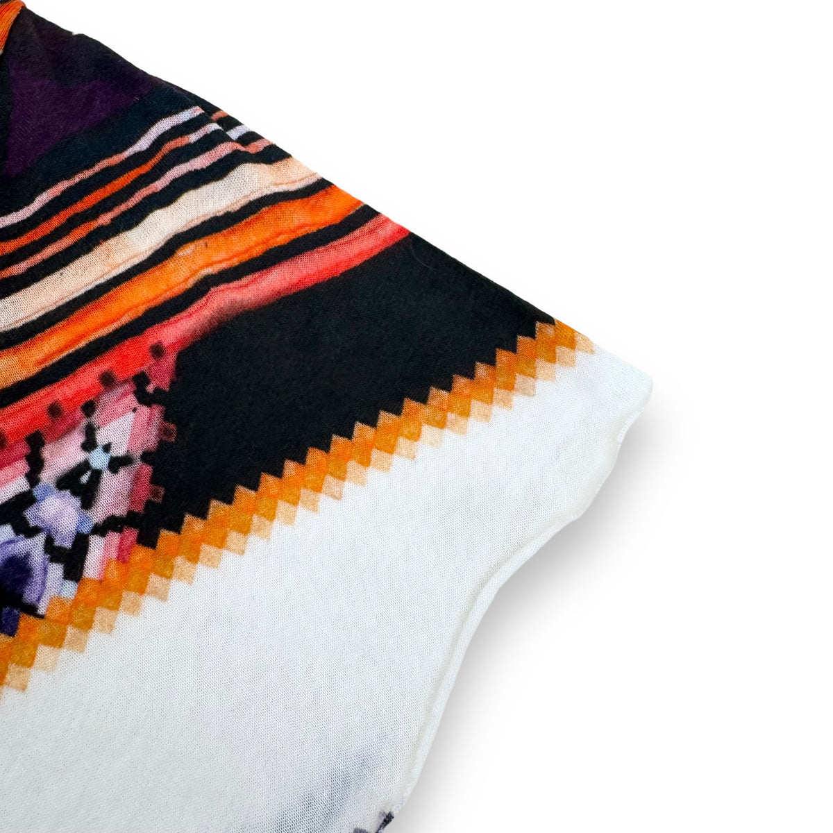 BALMAIN FOLKLORIC PRINT COTTON T-SHIRT WHITE / RED M