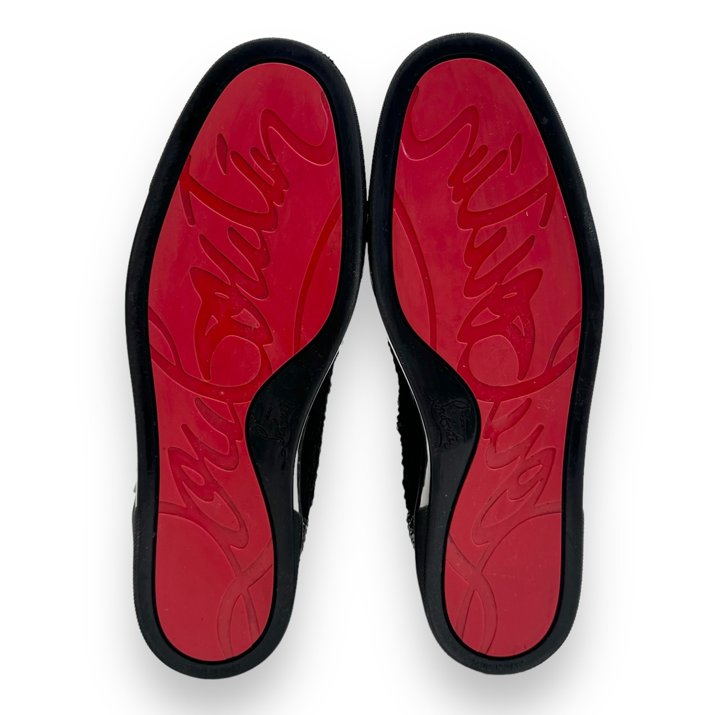 CHRISTIAN LOUBOUTIN SUEDE / LEATHER / VELVET CRYSTAL SNEAKER UK11