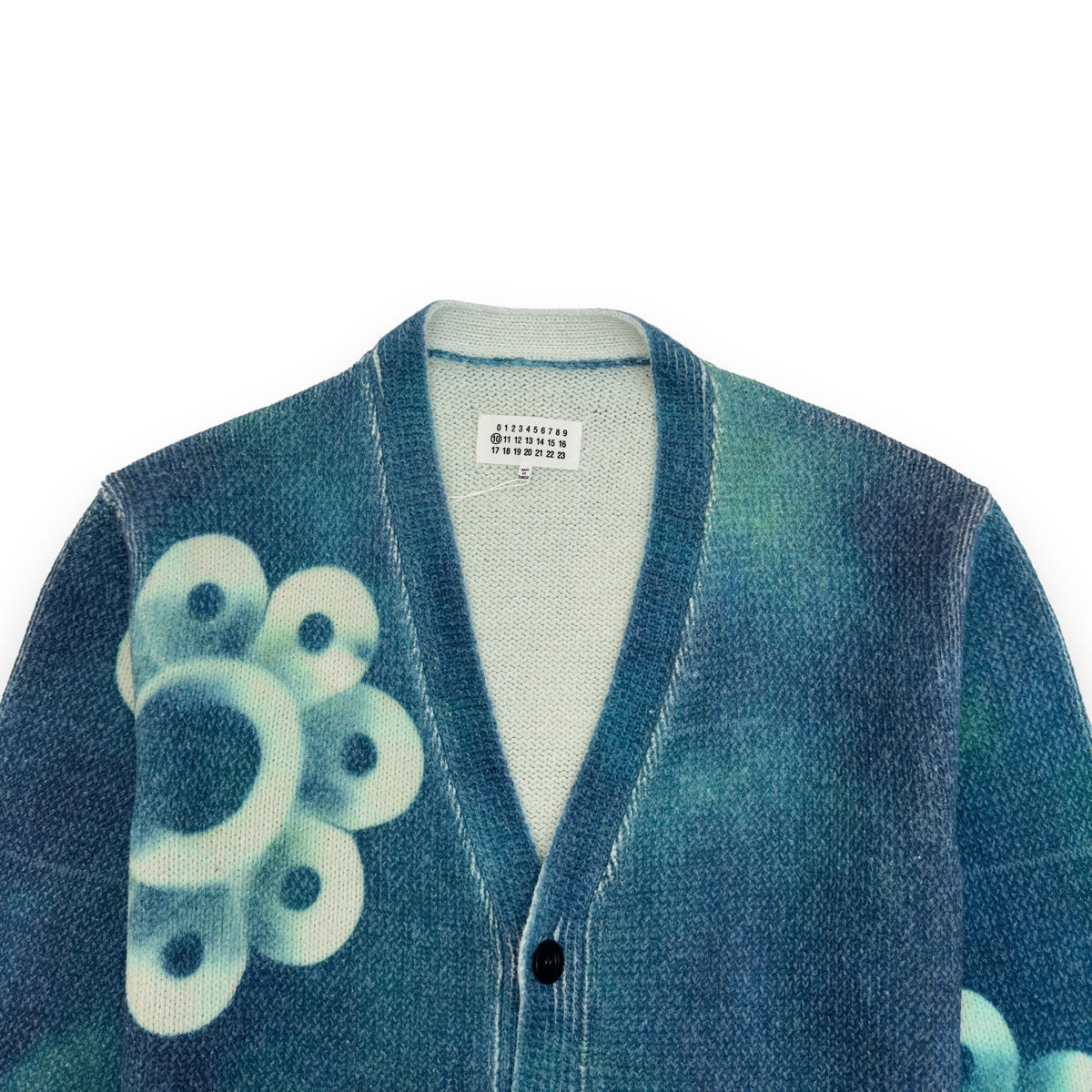 MAISON MARGIELA FLORAL PRINT TIE-DYE SWEATER BLUE / WHITE M