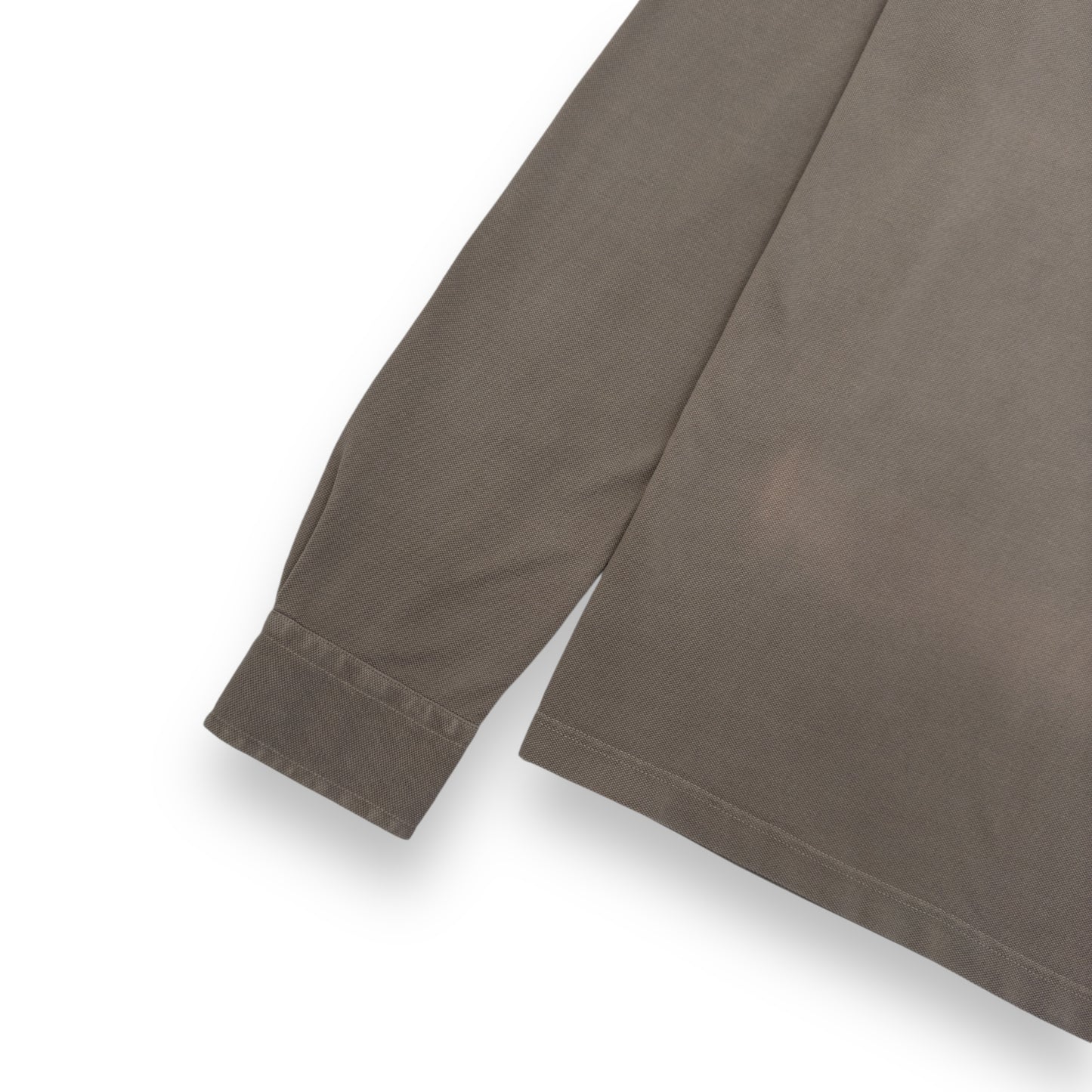 THOM SWEENEY LONG SLEEVE POLO SHIRT TAUPE L