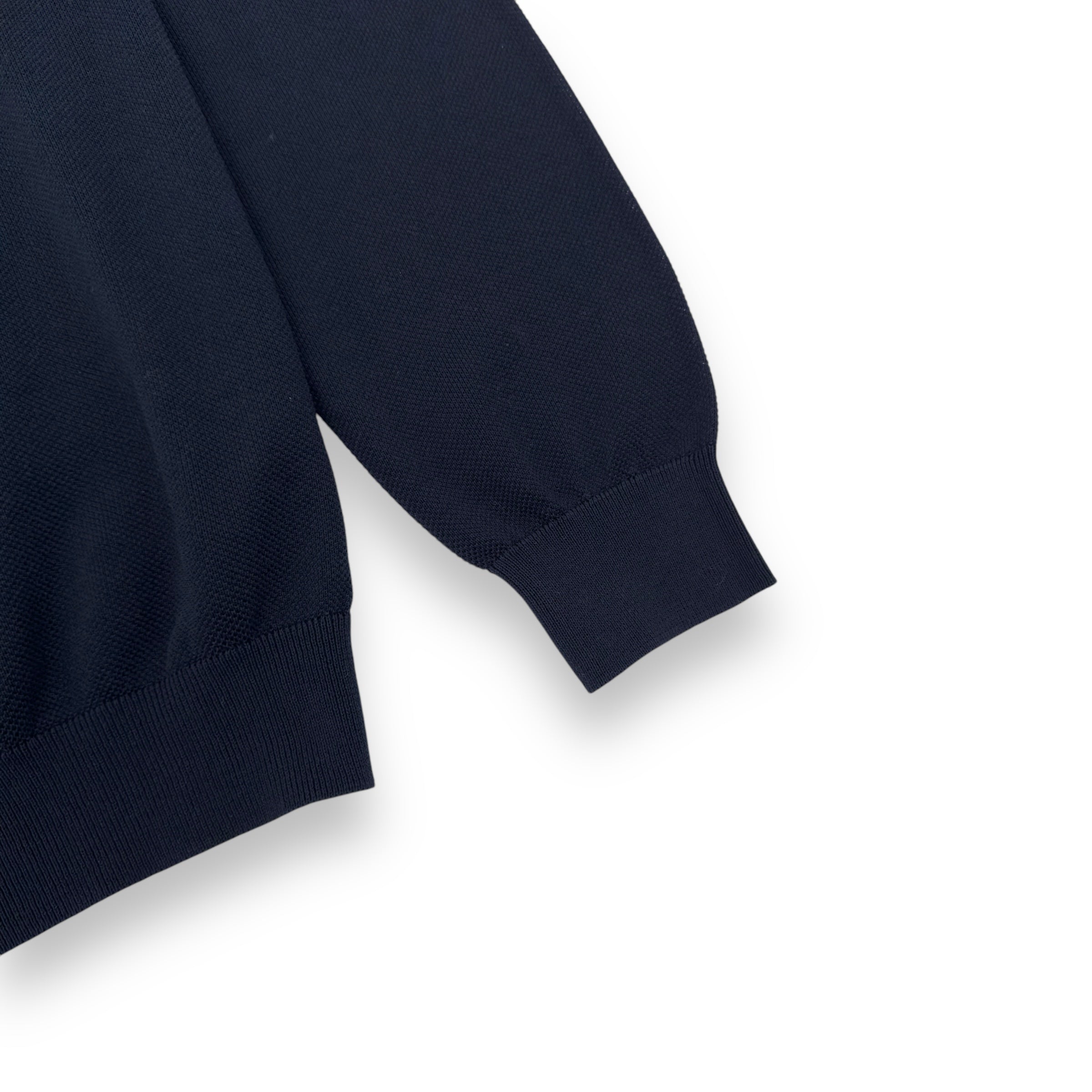 THOM SWEENEY COTTON LONG SLEEVE POLO SHIRT NAVY BLUE L