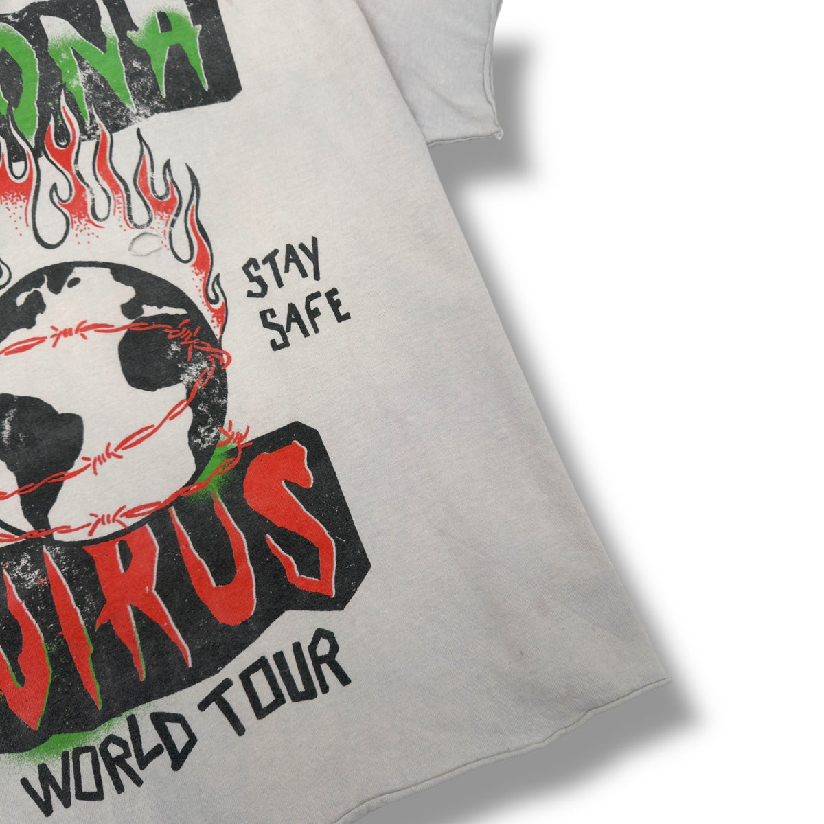 GALLERY DEPT. CORONA VIRUS WORLD TOUR DISTRESSED T-SHIRT GREY L