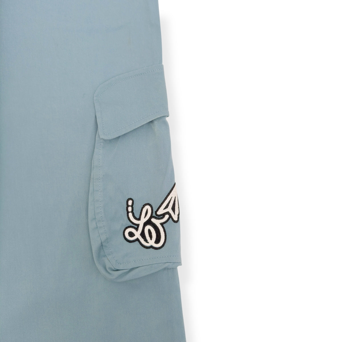 LOUIS VUITTON LV AIRPLANE EMBROIDERED REGULAR CHINO TROUSERS BLUE 42 / M