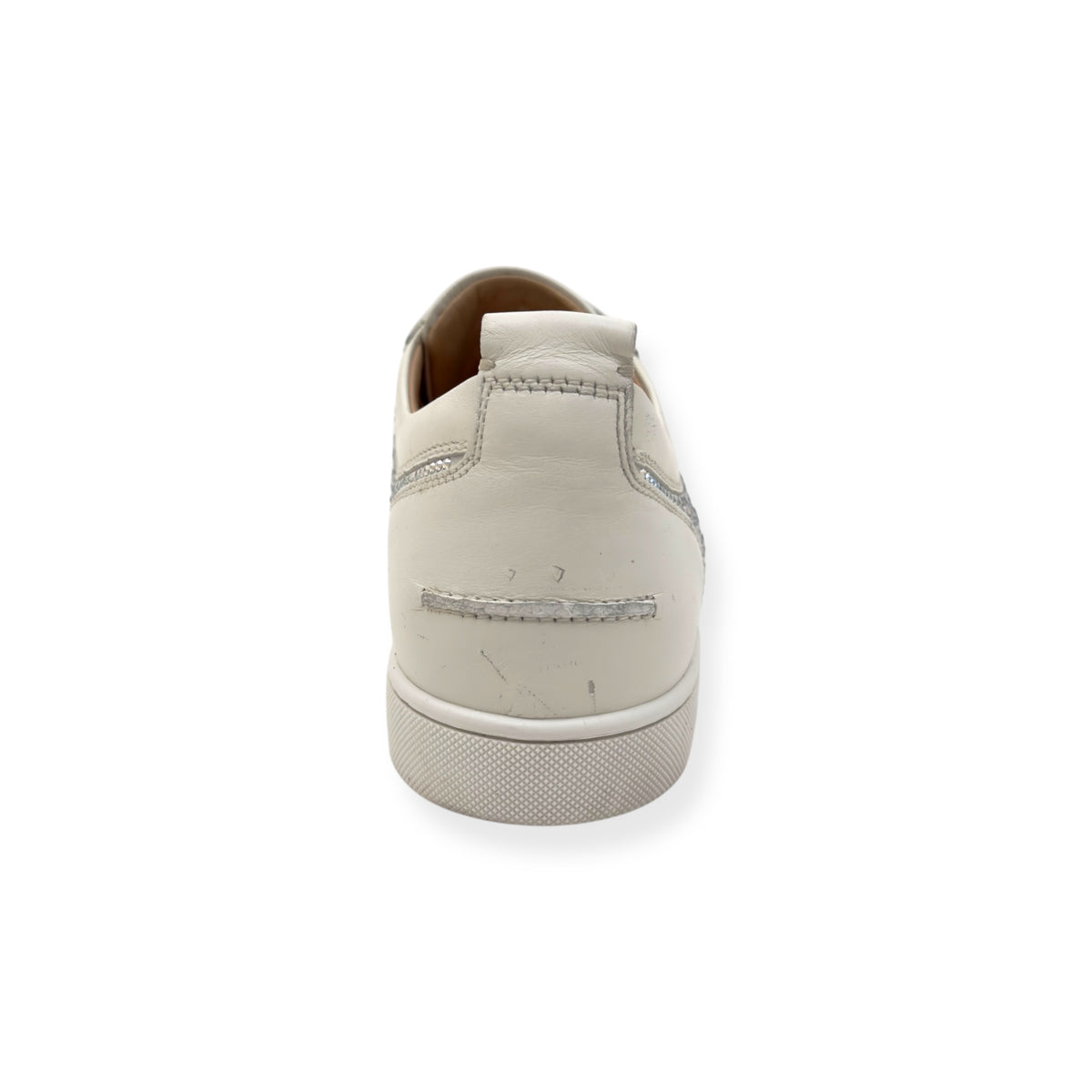 CHRISTIAN LOUBOUTIN LOUIS JUNIOR STRASS EMBELLISHED LOW TOP SNEAKER WHITE 43 / UK9