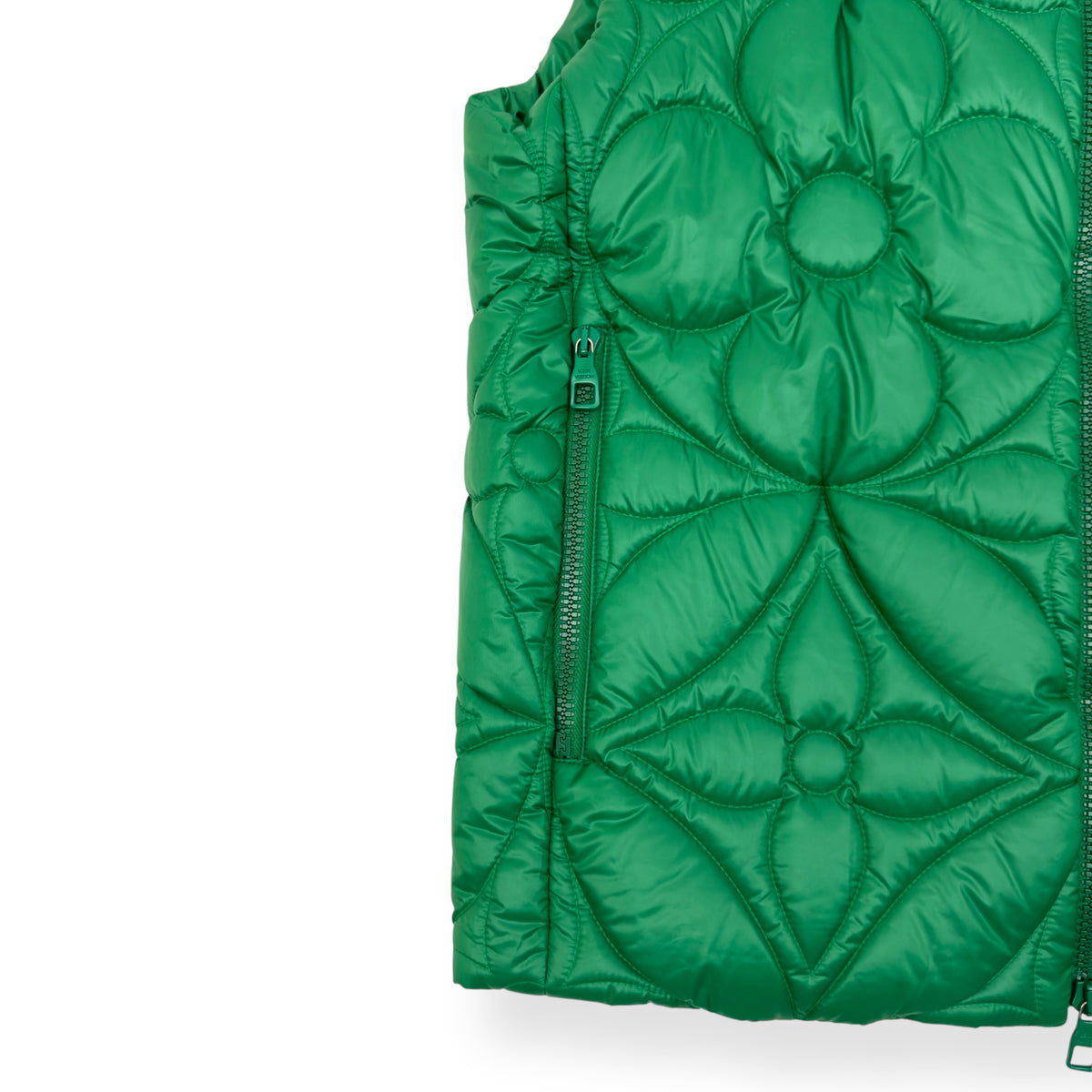 LOUIS VUITTON SS22 LVSE PADDED MONOGRAM FLOWER GILET GREEN 48 / S
