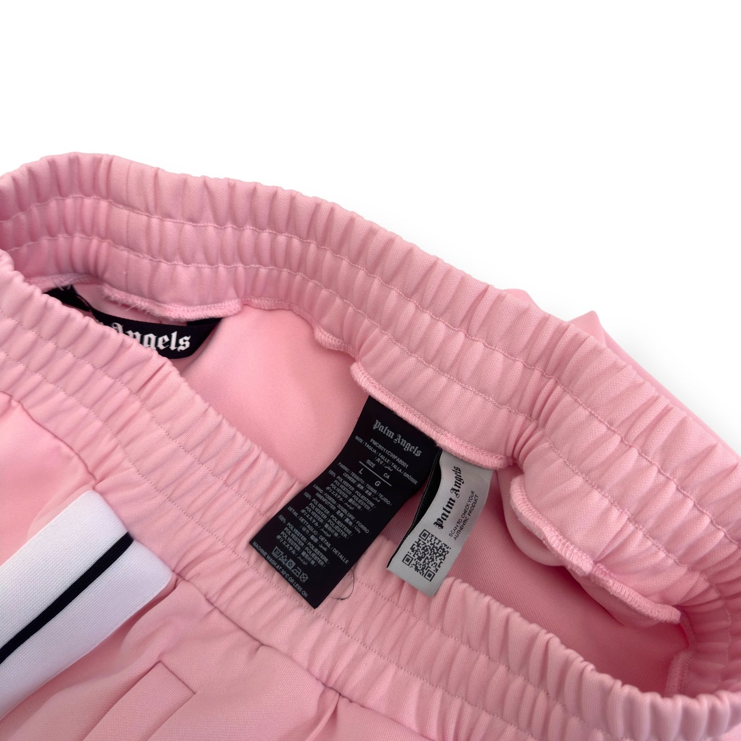 PALM ANGELS TRACK SHORTS PINK / WHITE L