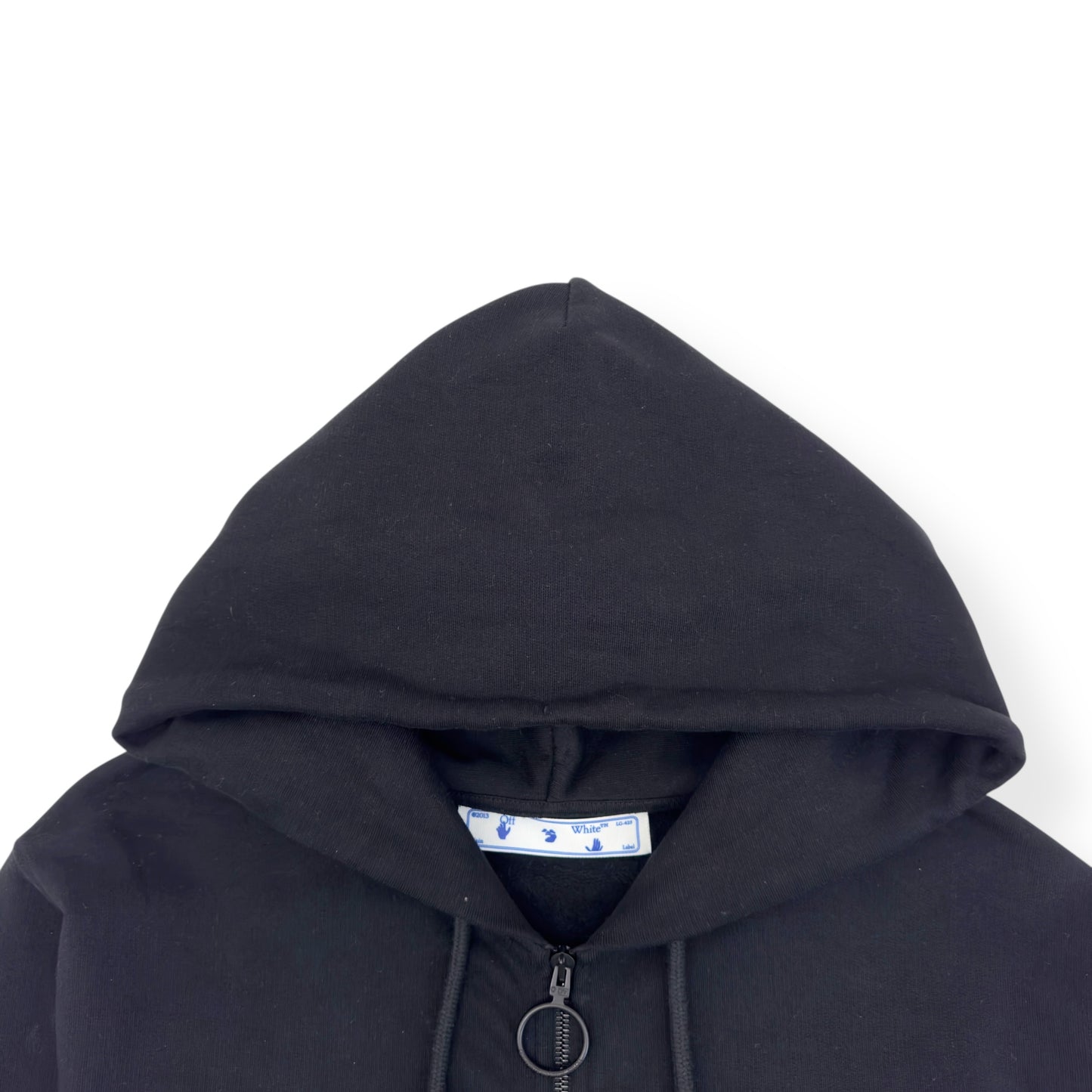 OFF-WHITE ZIP UP CUT HERE HOODIE BLACK / WHITE M