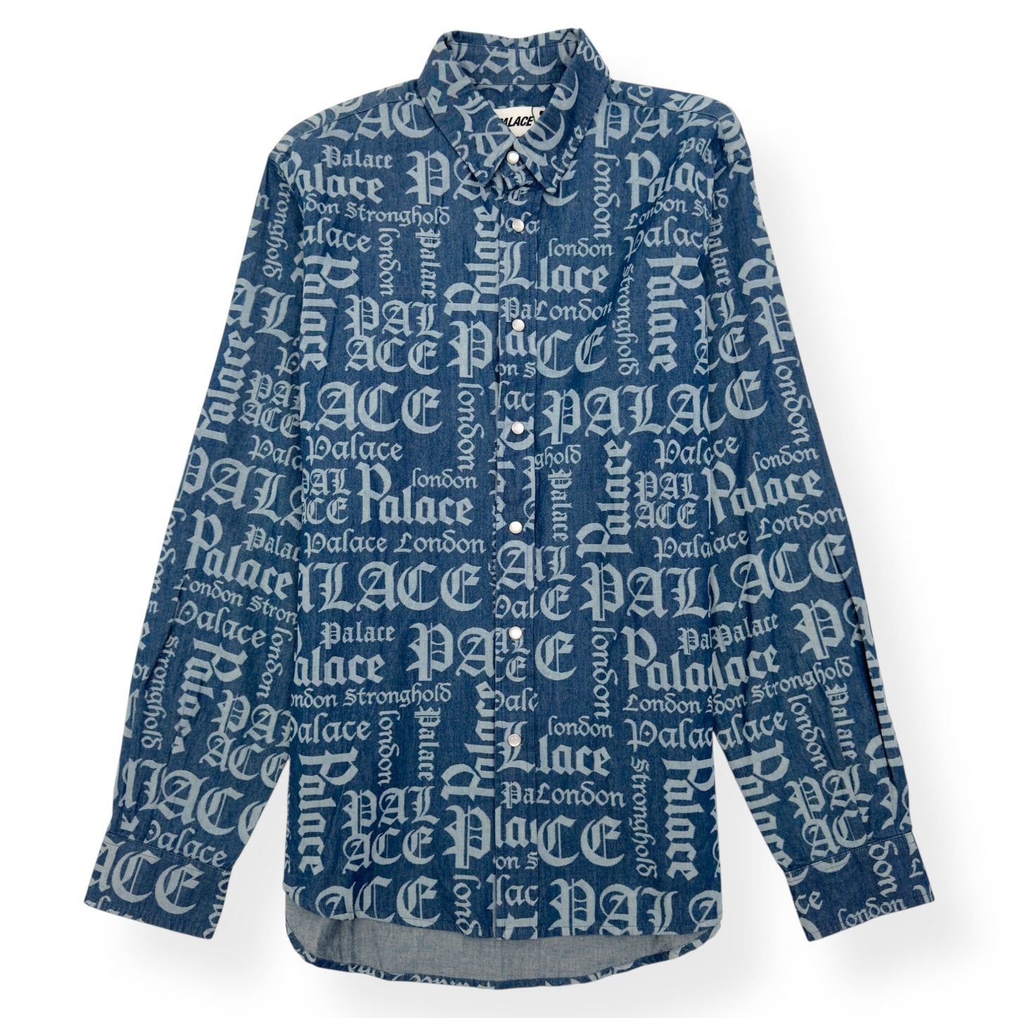 PALACE YE OLDE BUT A GOLDIE STONE WASH SHIRT BLUE M