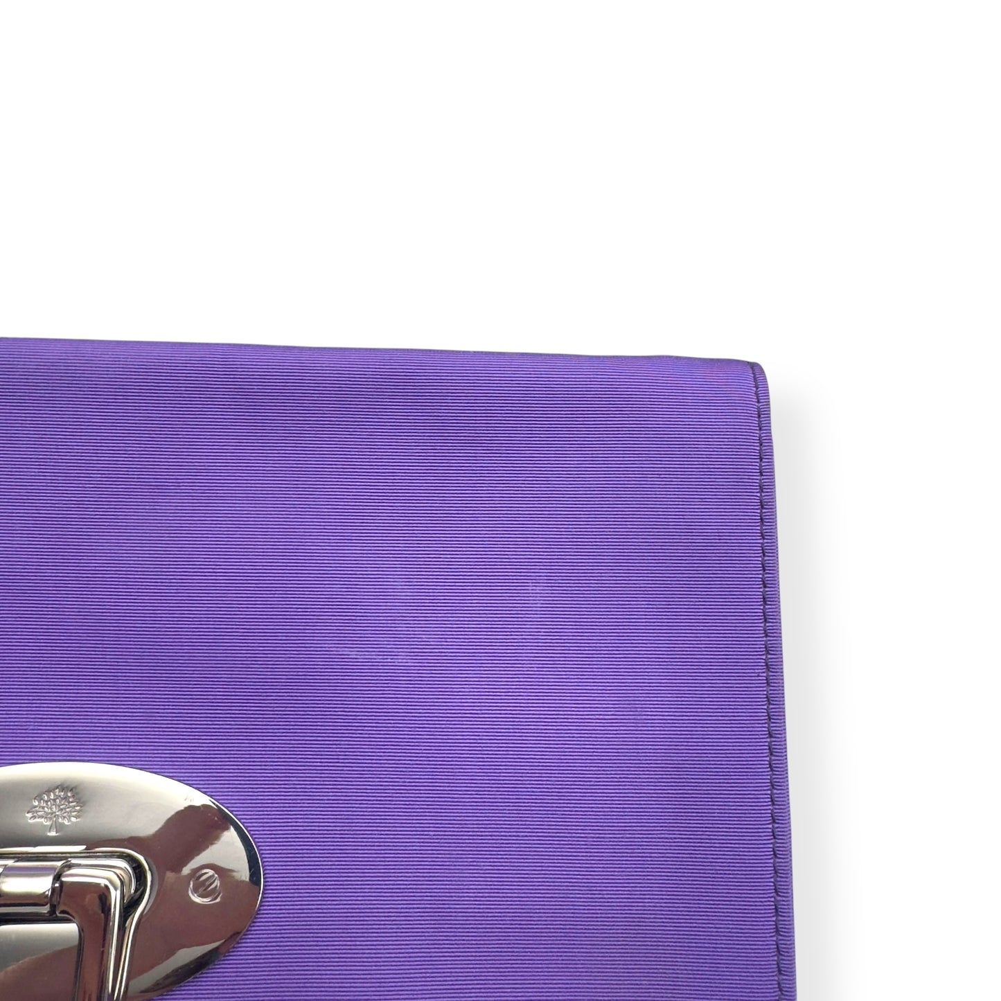 MULBERRY CLOTH CLUTCH WALLET PURPLE / SILVER