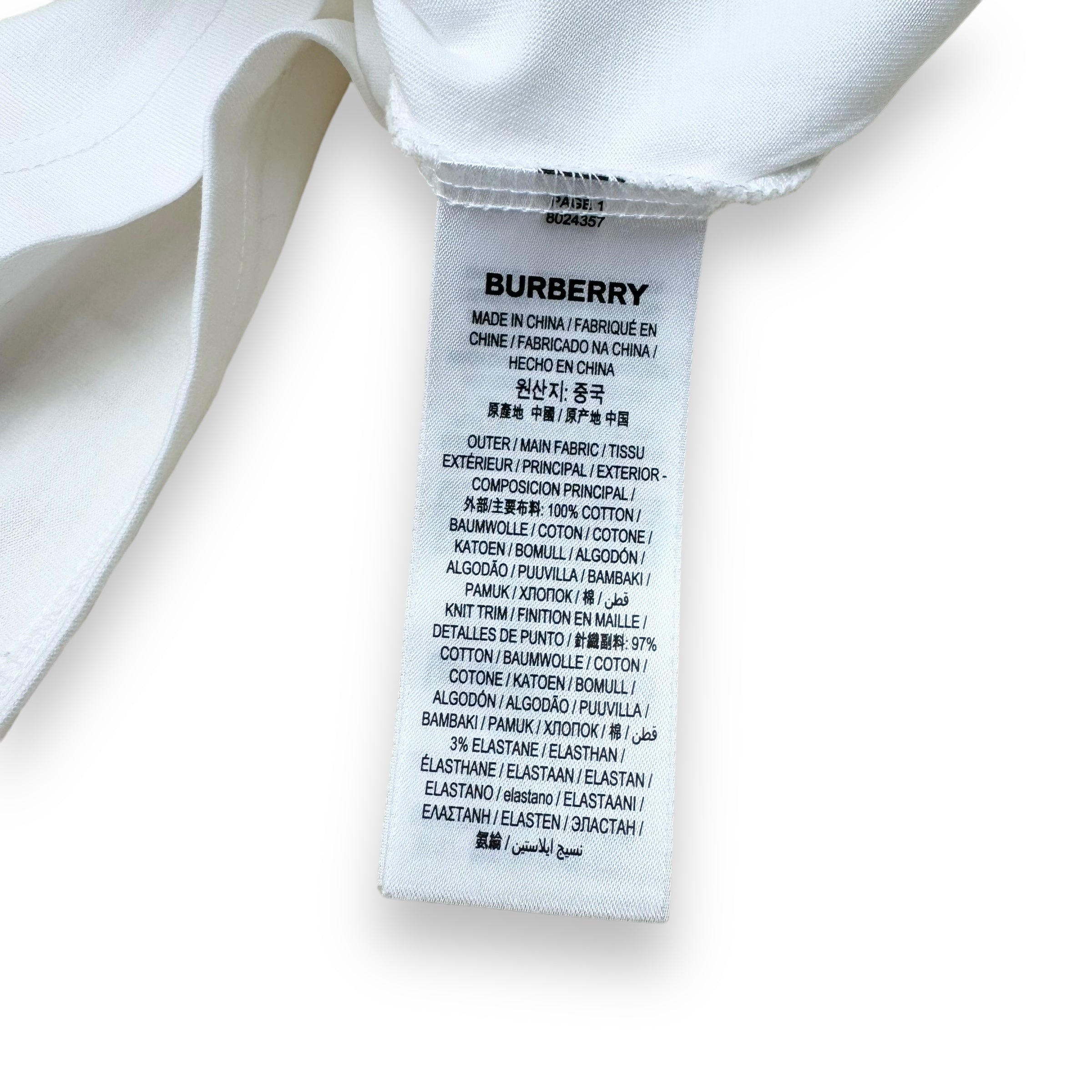 BURBERRY OVERSIZED LOGO-PRINT T-SHIRT WHITE M