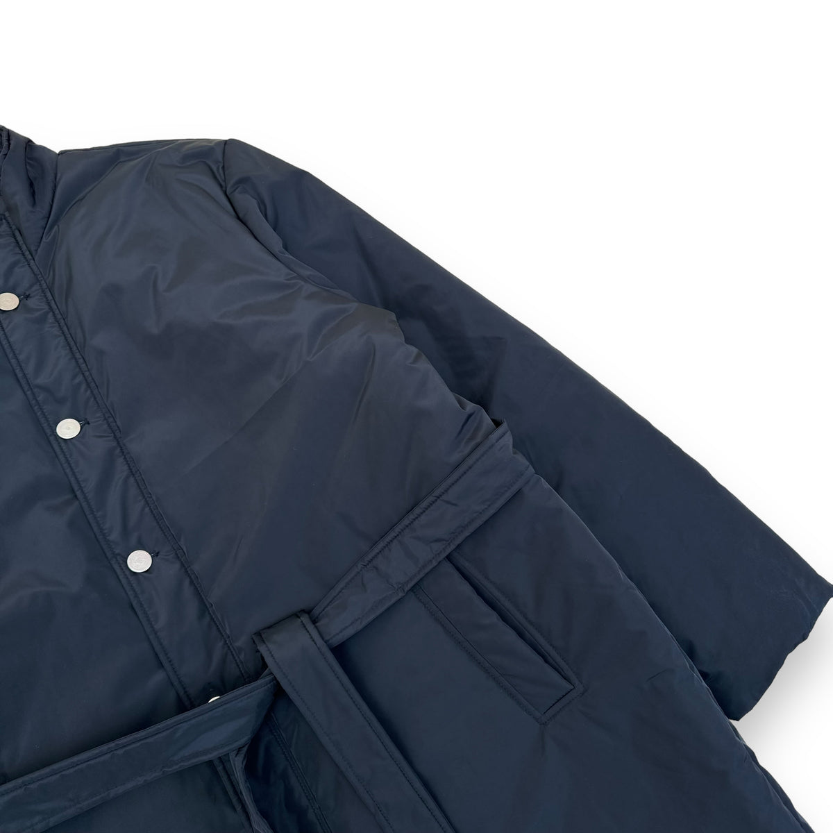 HAN KJØBENHAVN NYLON PADDED LOGO BUTTON COAT BLACK XL