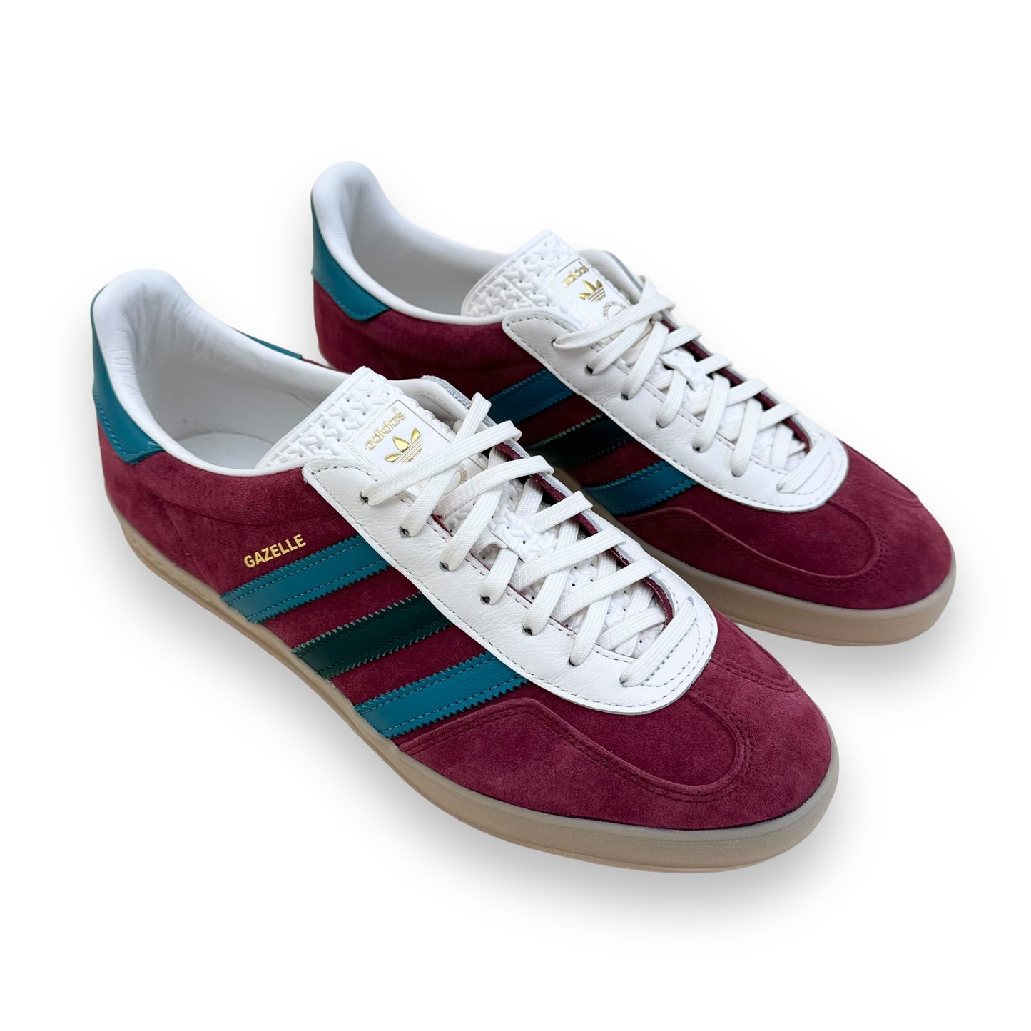 ADIDAS ORIGINAL GAZELLE INDOOR SUEDE SNEAKER BURGUNDY UK10