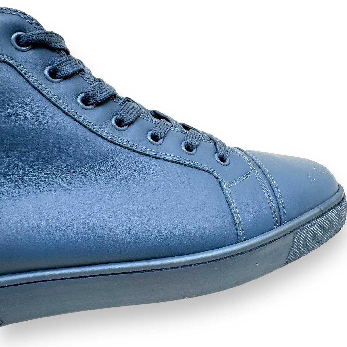 CHRISTIAN LOUBOUTIN CALF HIGH-TOP SNEAKER BLUE UK9