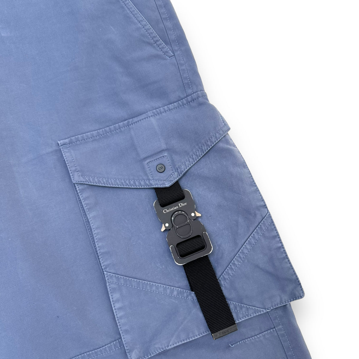 DIOR BUCKLE DETAILED CARGO TROUSER BLUE L