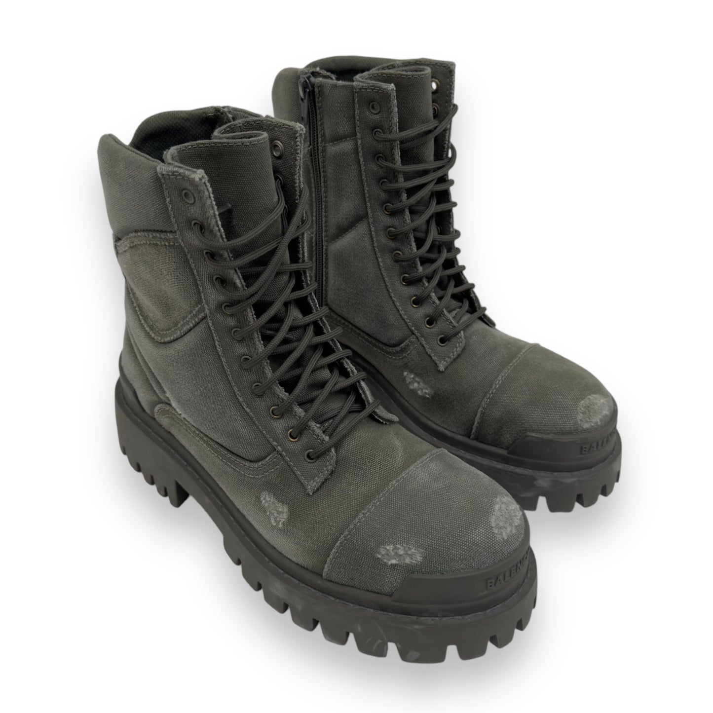 BALENCIAGA COMBAT STRIKE 20MM BOOTS KHAKI UK6