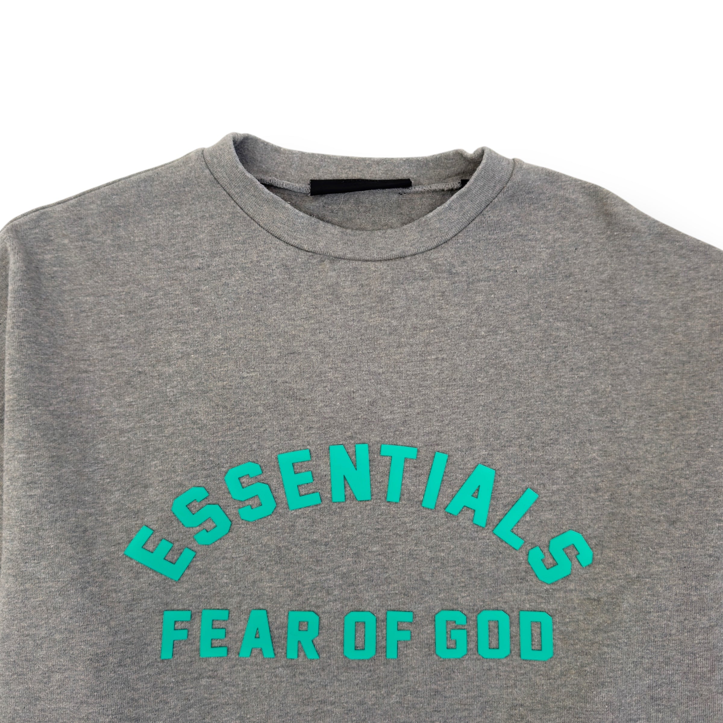 FEAR OF GOD ESSENTIALS OVERSIZED CREWNECK T-SHIRT GREY / BLUE S