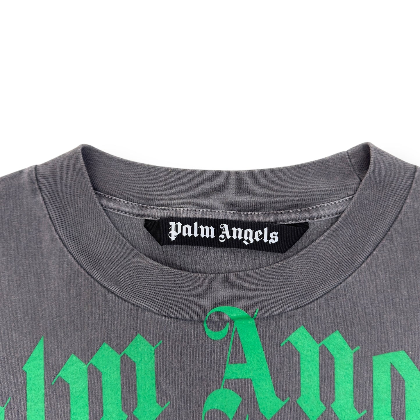 PALM ANGELS COTTON T-SHIRT GREY / GREEN M