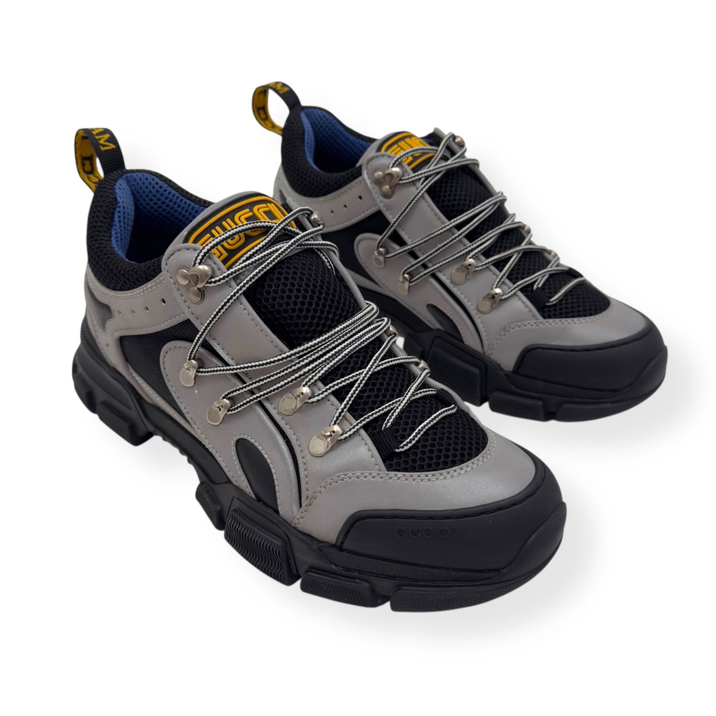 GUCCI FLASHTREK SEGA REFLECTIVE SNEAKER GREY / BLACK UK9.5