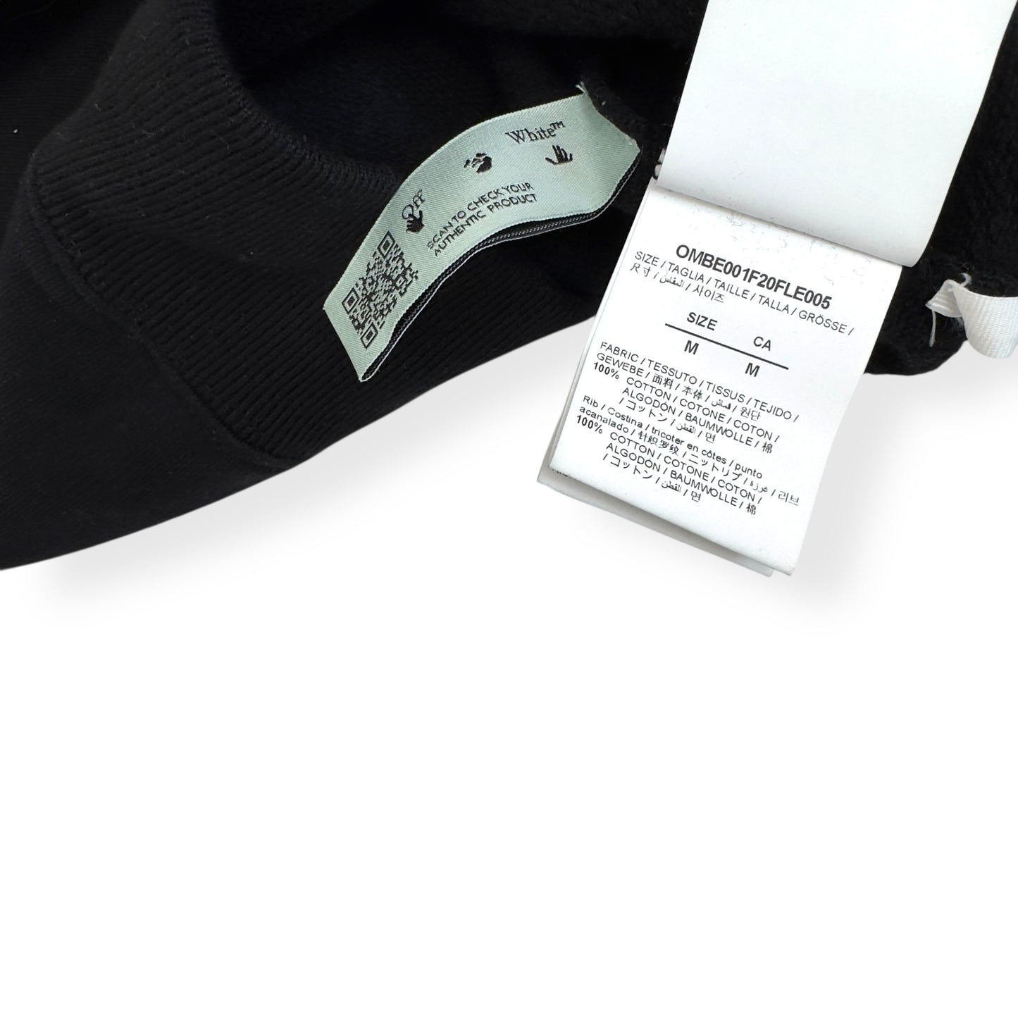 OFF-WHITE ZIP UP CUT HERE HOODIE BLACK / WHITE M