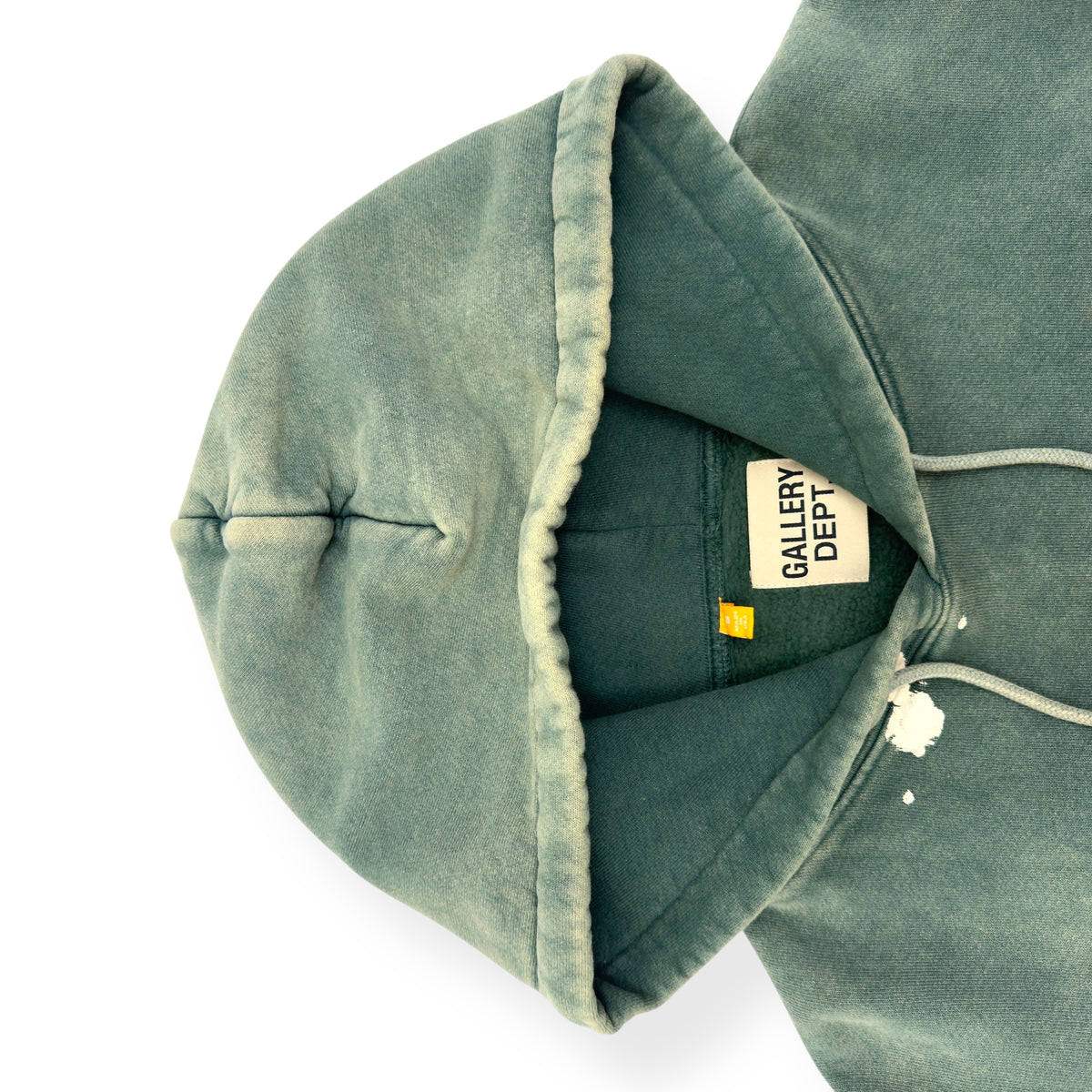 GALLERY DEPT. CENTER LOGO PAINT SPLATTER HOODIE GREEN S