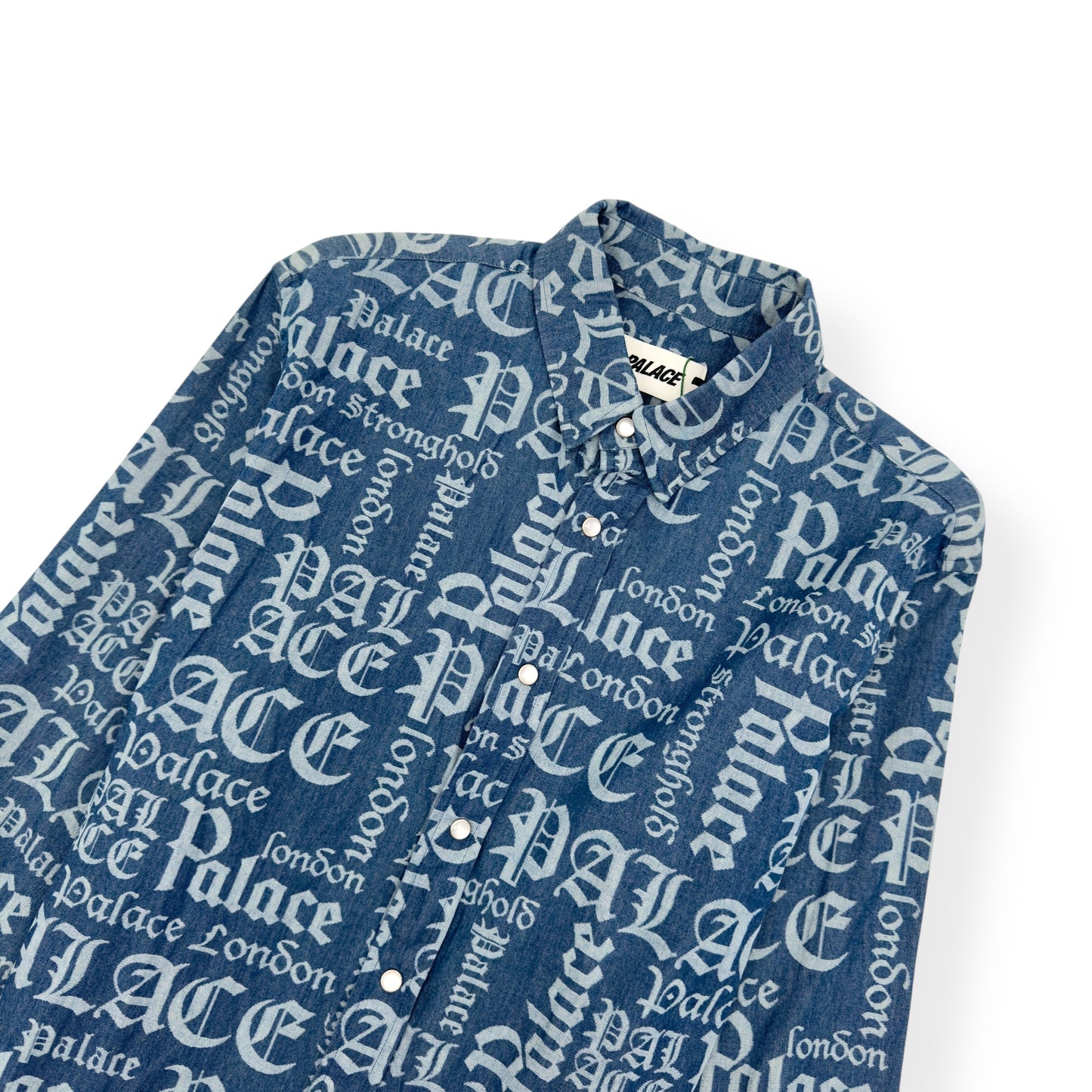 PALACE YE OLDE BUT A GOLDIE STONE WASH SHIRT BLUE M