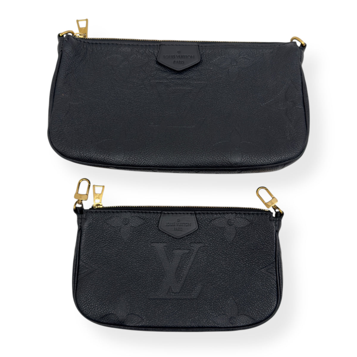 LOUIS VUITTON MULTI POUCHETTE ACCESSORIES MONOGRAM EMPREINTE LEATHER BAG BLACK / CREAM S