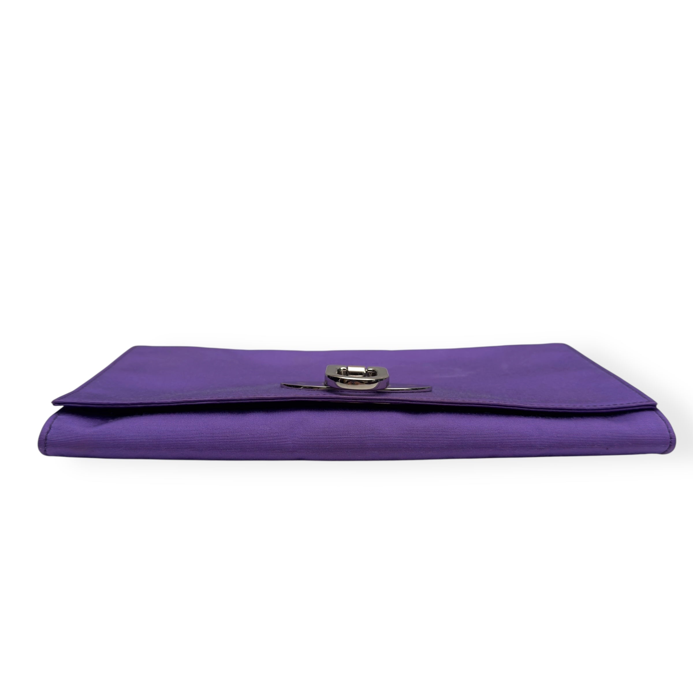 MULBERRY CLOTH CLUTCH WALLET PURPLE / SILVER