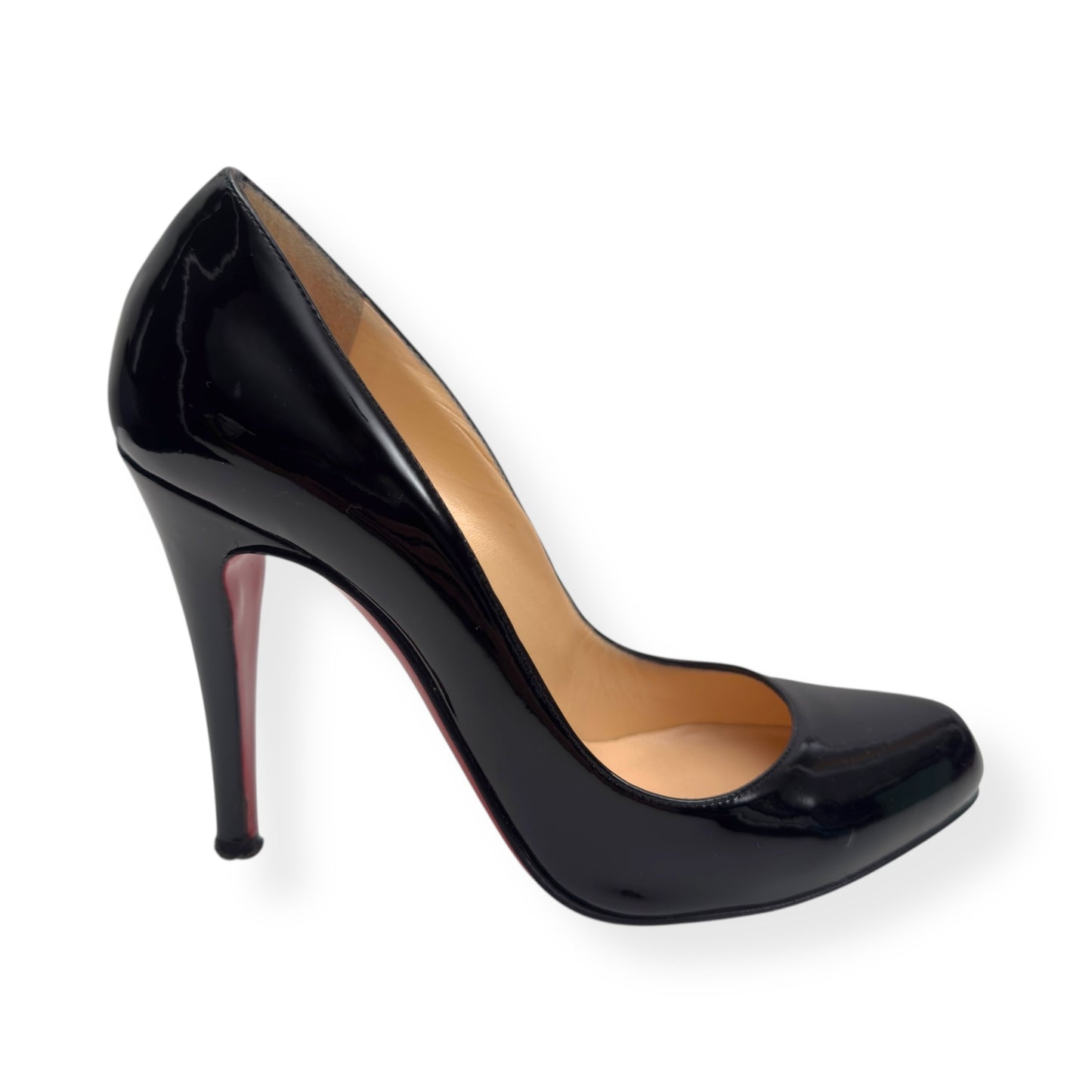 CHRISTIAN LOUBOUTIN LEATHER SIMPLE PUMPS BLACK / RED 36 / UK3
