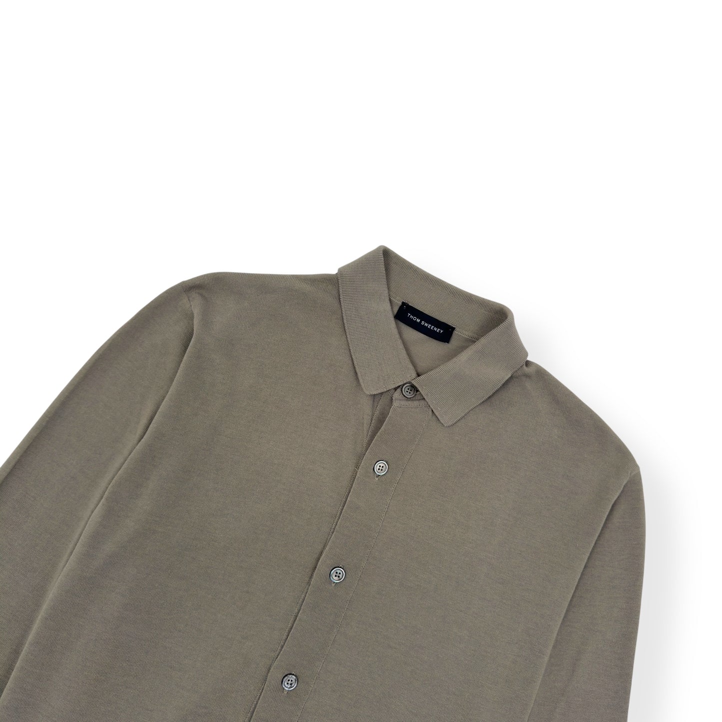THOM SWEENEY BUTTON-DOWN COLLARED POLO SHIRT GREEN M
