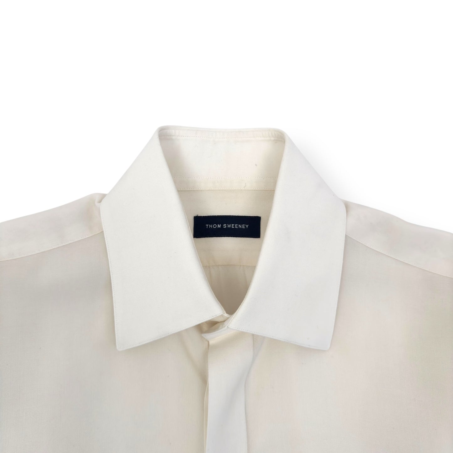 THOM SWEENEY WOOL BUTTON DOWN SHIRT CREAM M