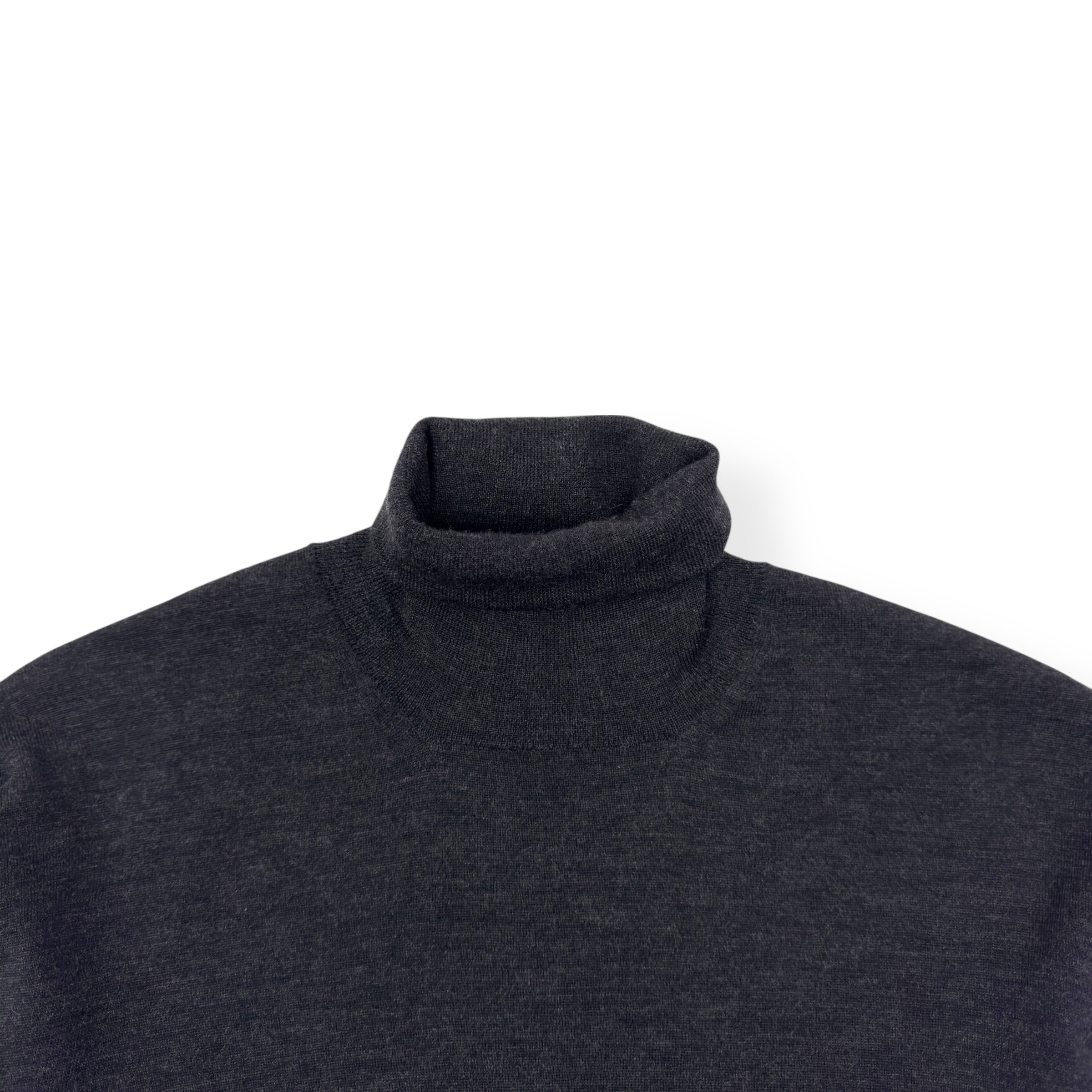 THOM SWEENEY MERINO WOOL ROLL NECK SWEATER DARK GREY 52 / L