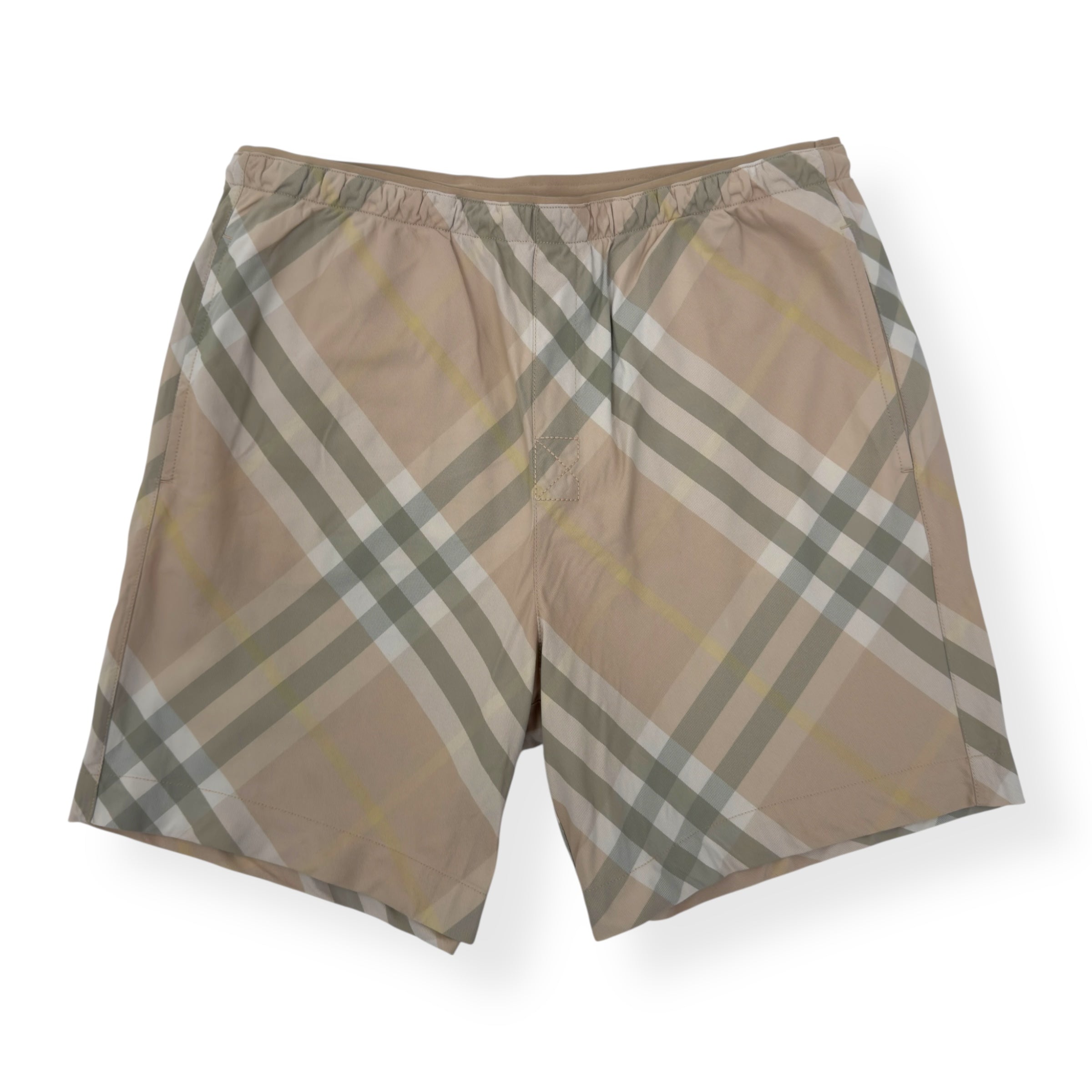 BURBERRY CHECK SWIM SHORTS SAND S