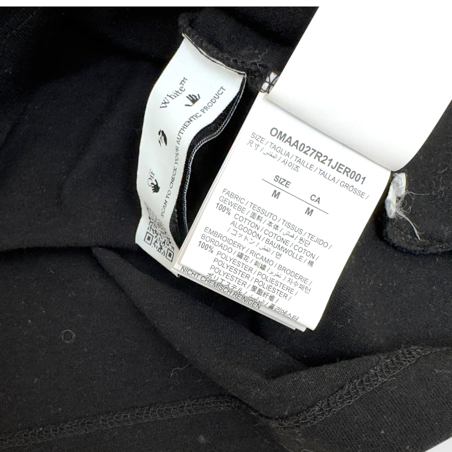 OFF-WHITE LOGO EMBROIDERED T-SHIRT BLACK M