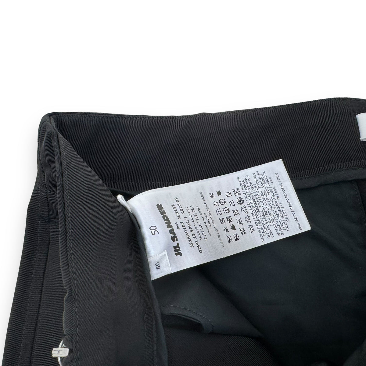 JIL SANDER ZIP-UP WIDE LEG TROUSERS BLACK L